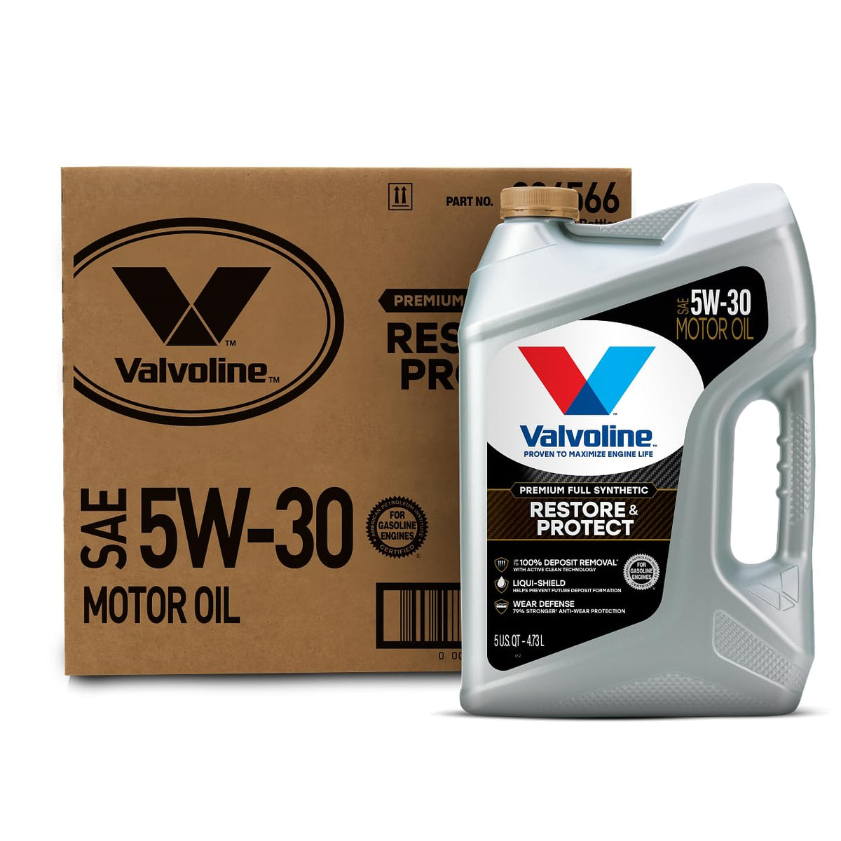 Valvoline Restore & Protect Full Synthetic 5W-30 Motor Oil 5 Qt, Case Of 3