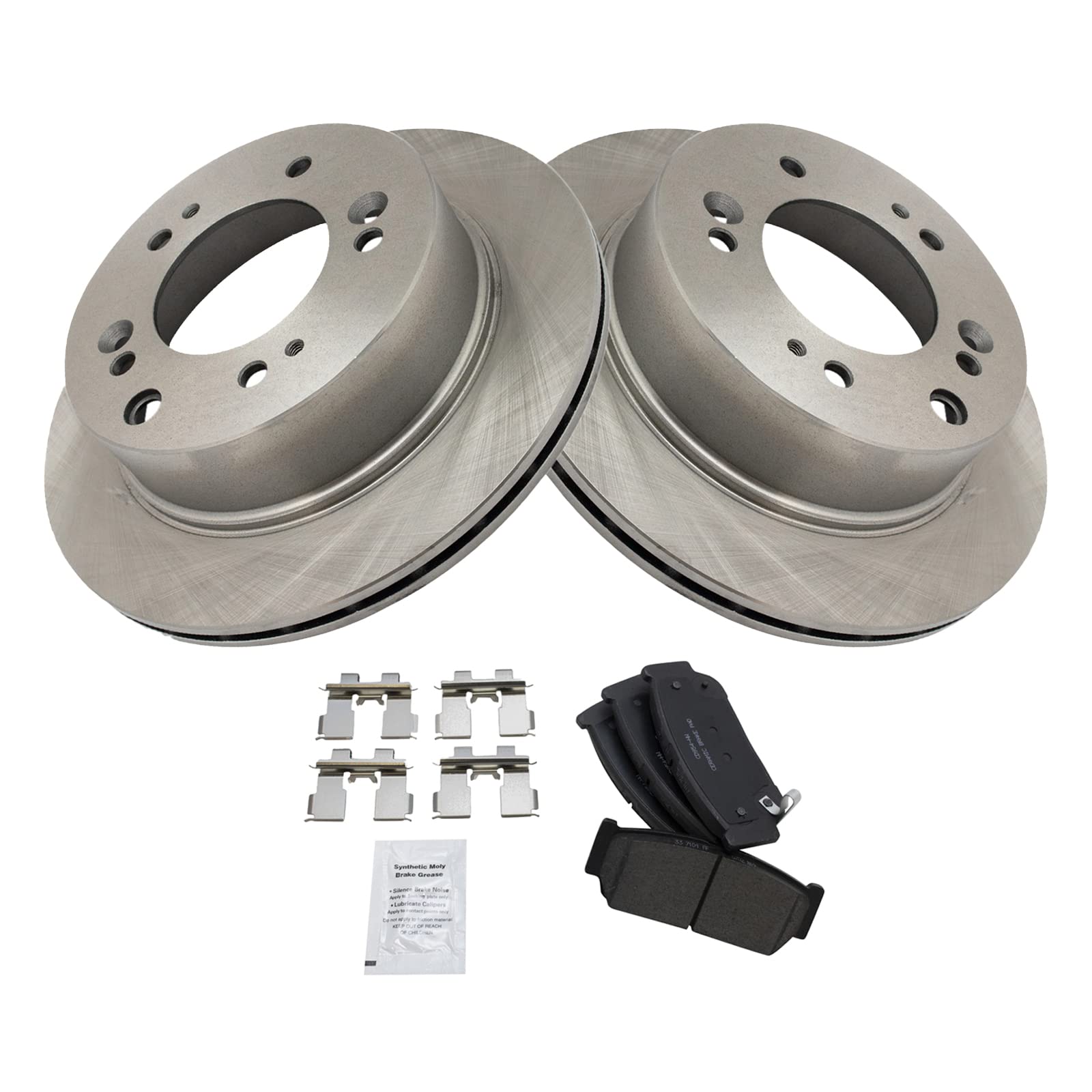 Trq Rear Brake Pad & Rotor Kit Brake Pads Brake Rotor Ceramic Compatible With 2007-2009 Kia Sorento