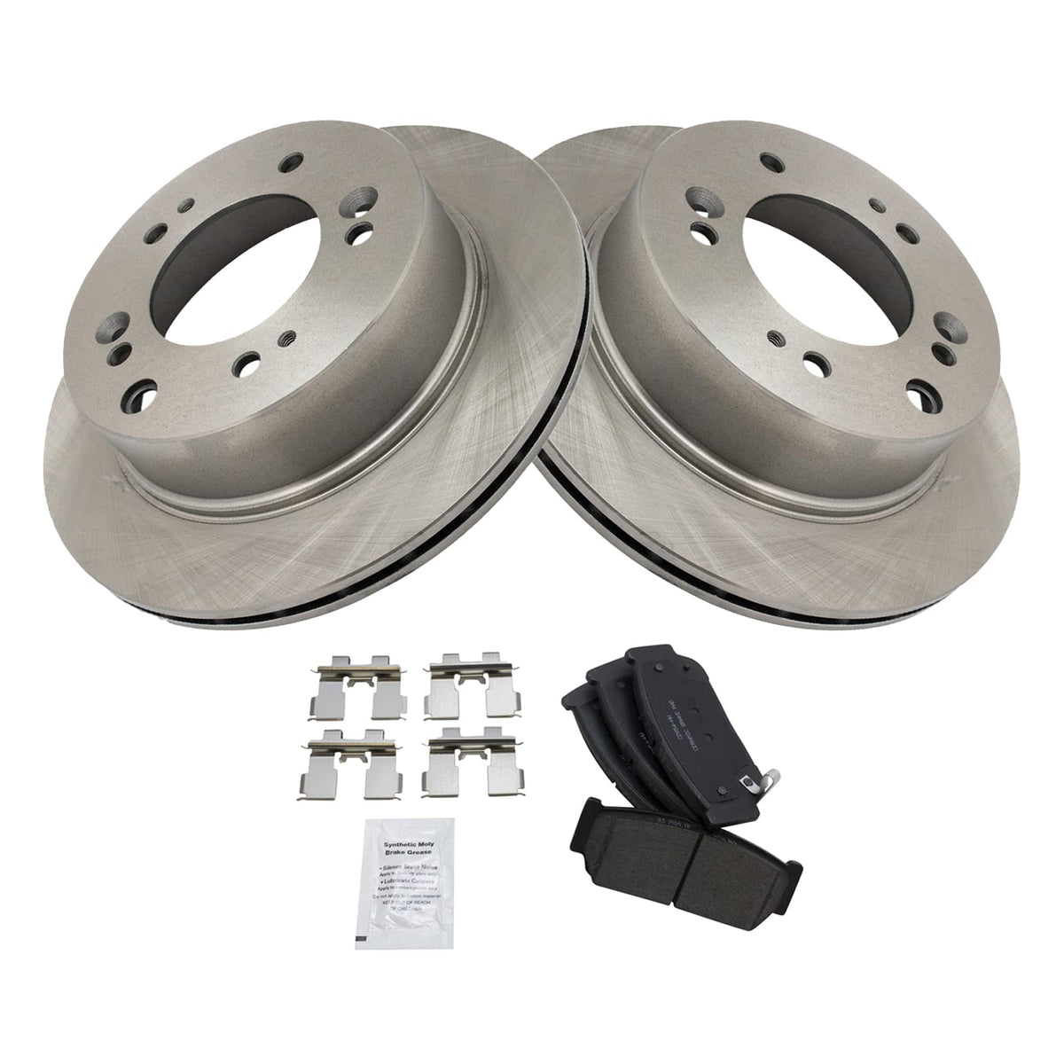 Trq Rear Brake Pad & Rotor Kit Brake Pads Brake Rotor Ceramic Compatible With 2007-2009 Kia Sorento
