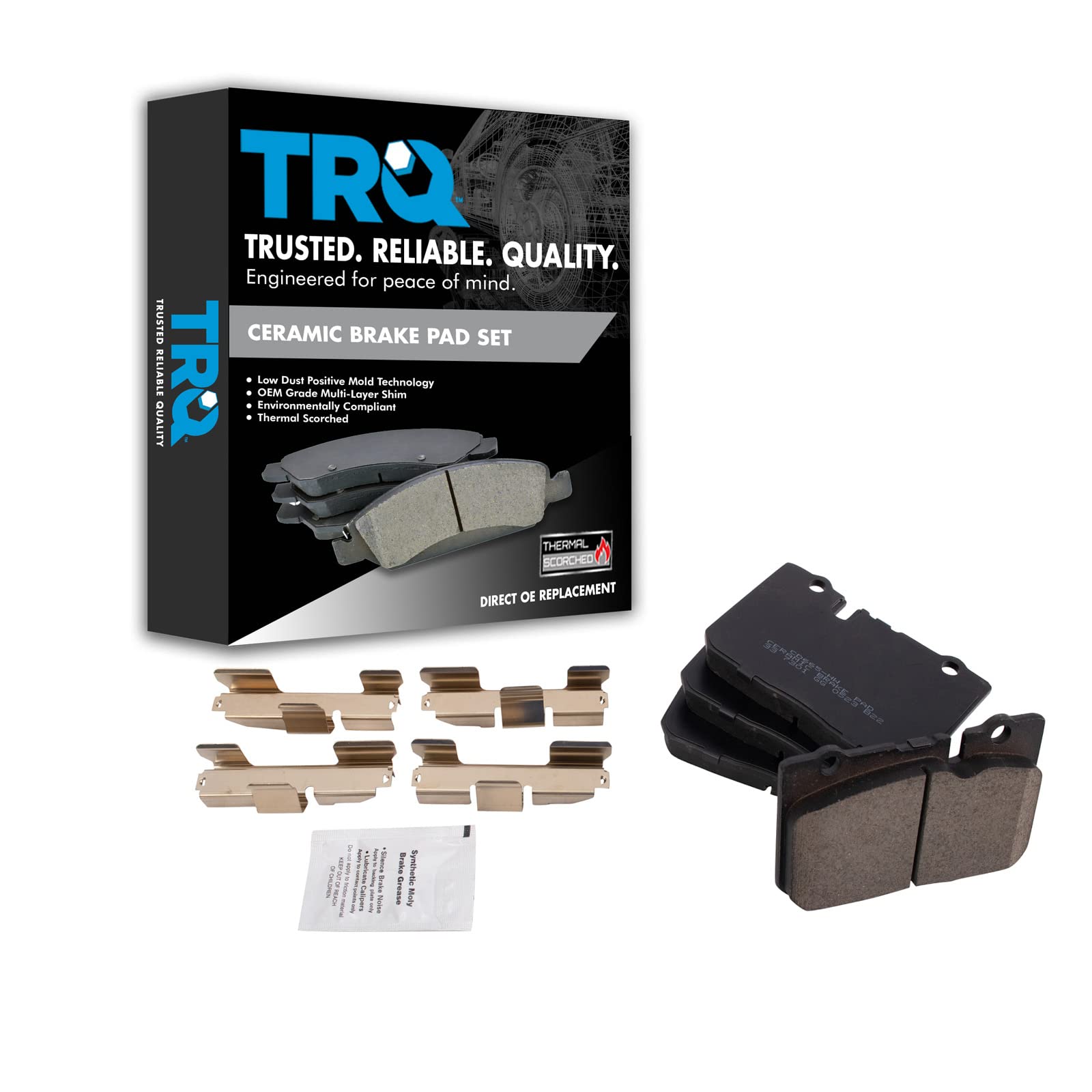 TRQ Front Brake Pads Ceramic Compatible with 1995-2000 Lexus LS400