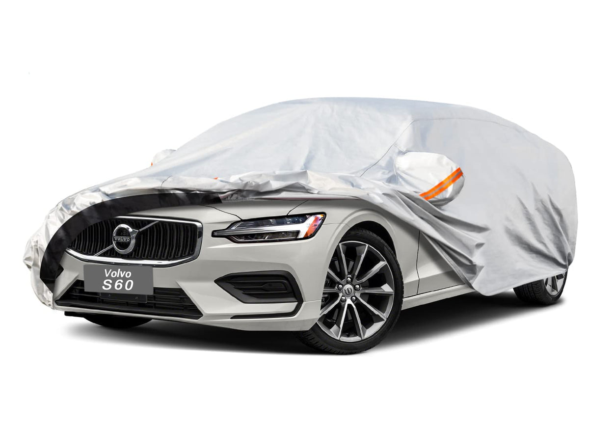 Gunhyi 6 Layers Car Cover Custom Fit Volvo S60 (2018-2025) Waterproof All Weather, Heavy Duty Outdoor Snow Sun Rain Uv Protectio