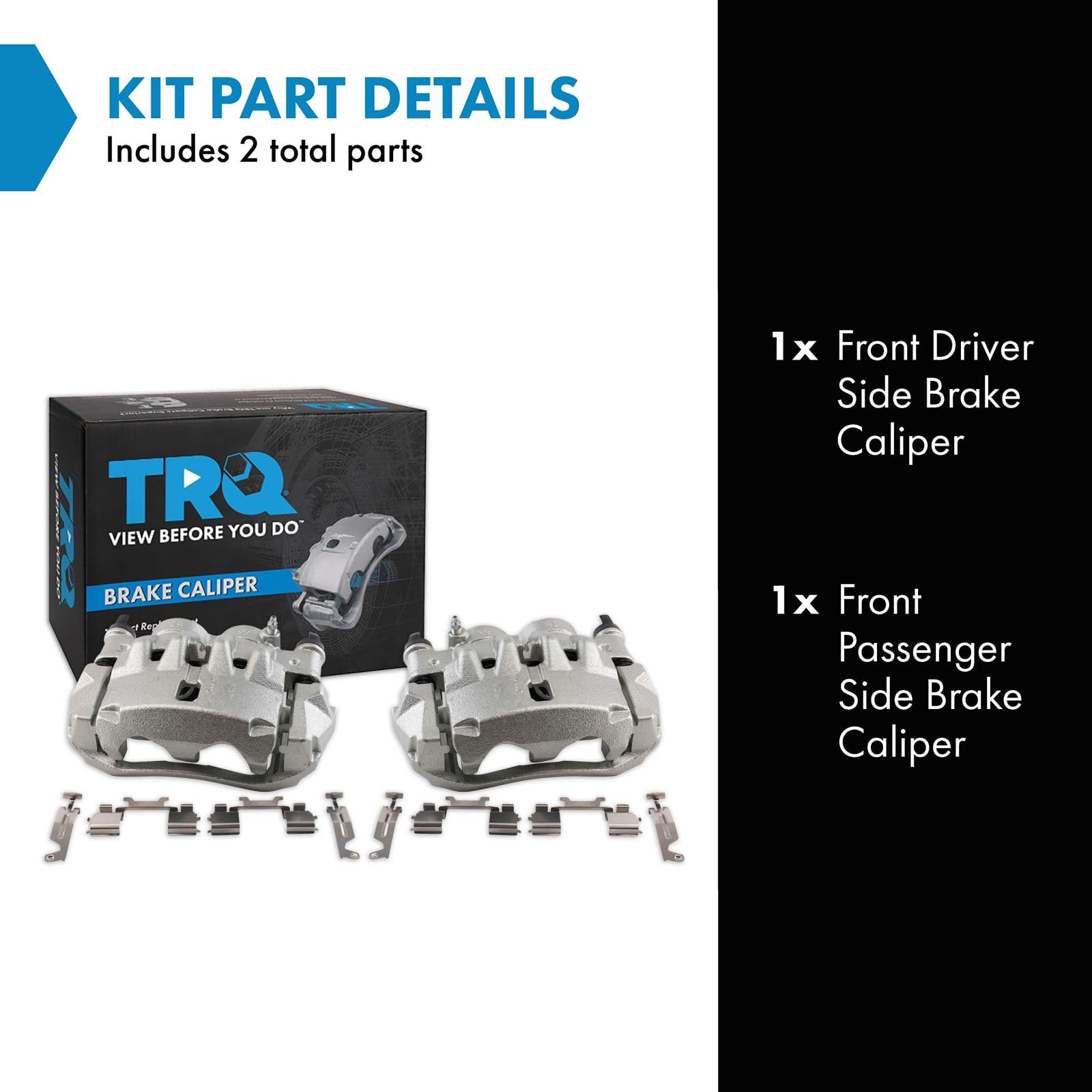 Trq Front Brake Caliper Set Compatible With 2014-2017 Ram Promaster 1500 Promaster 2500 Promaster 3500