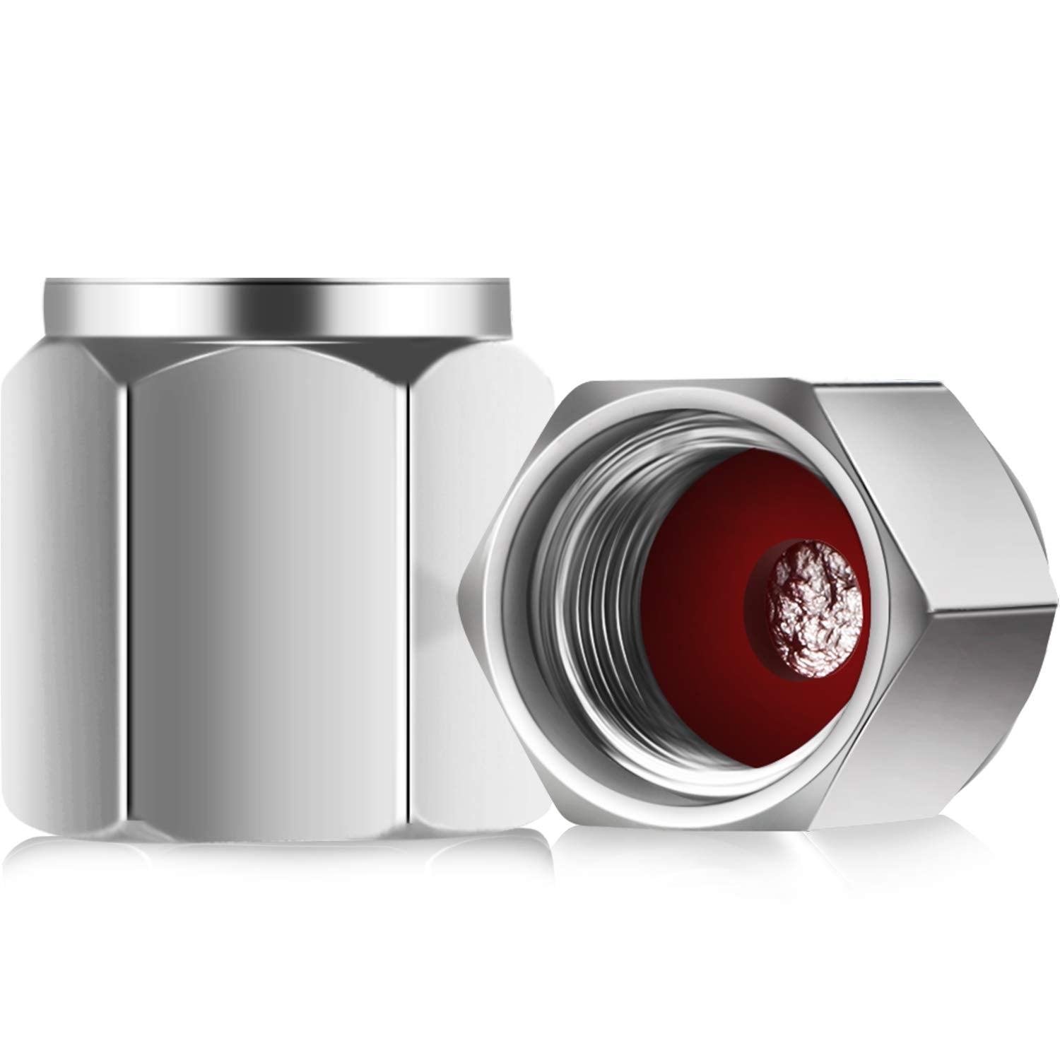 20 Pieces Tire Valve Caps Aluminum Valve Stem Caps In Hexagon Shape With Rubber O-Ring Seal Stem Covers Universal Fits For Car T