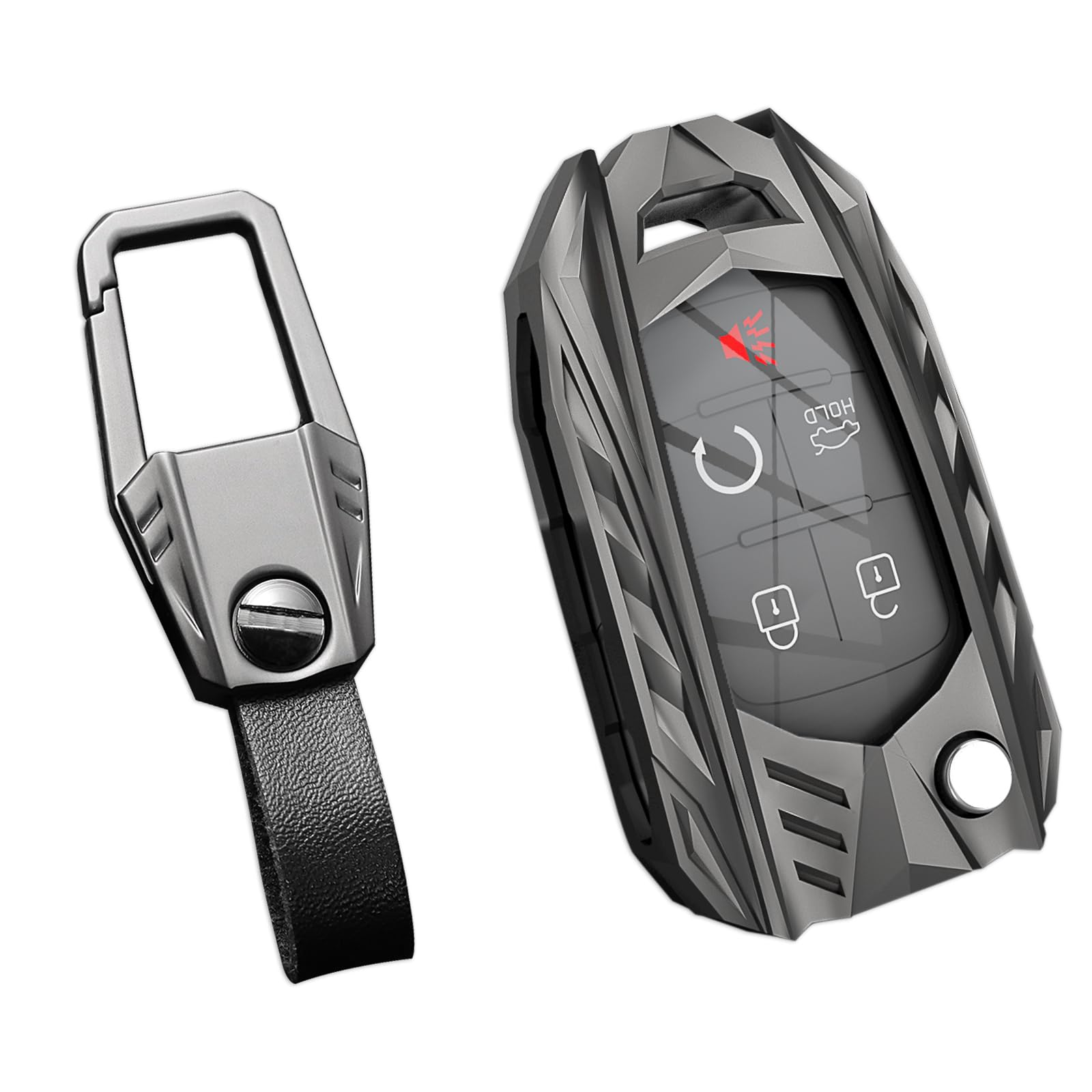 Ocezbiis for Chevy Key Fob Cover,Keychain,Zinc Alloy Protection Car Key Case for Equinox Camaro Cruze Malibu Sonic Volt Park Imp