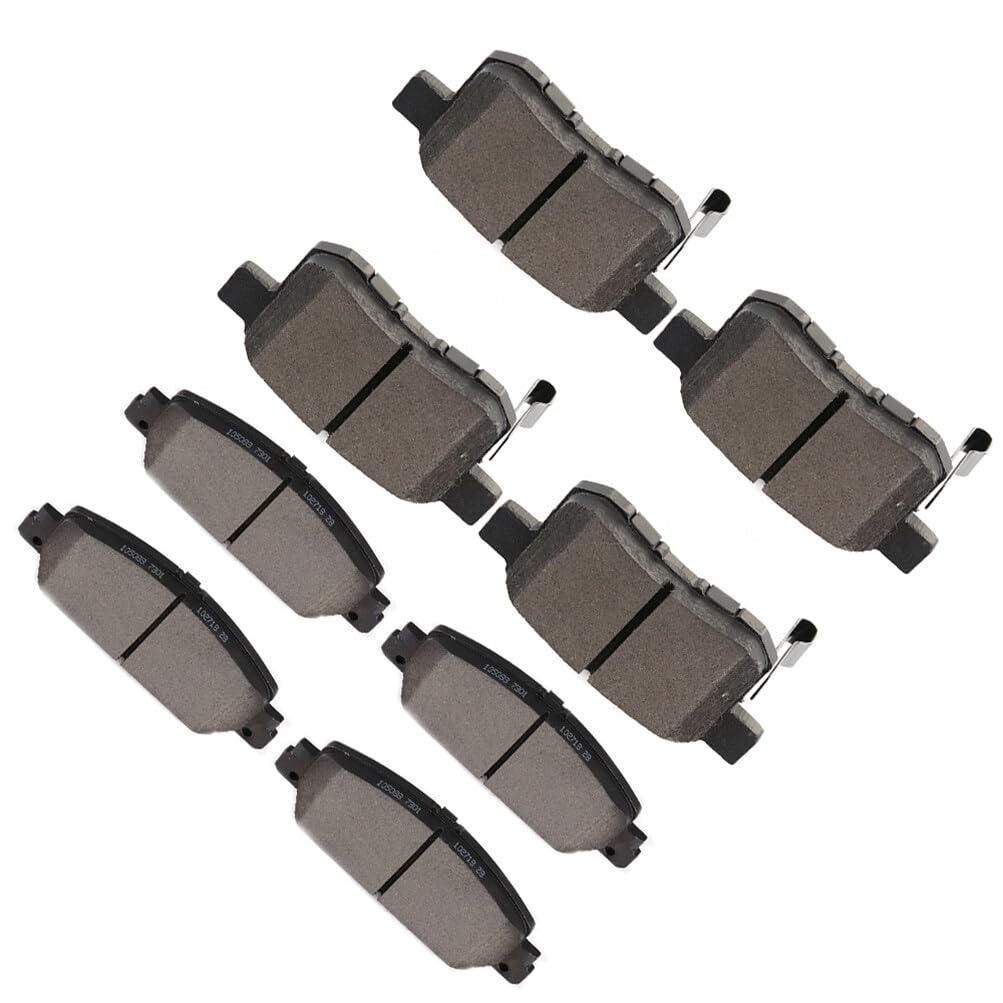 Cciyu D1654 D1451 Front & Rear Disc Brake Pads Kit For Honda For Accord 2013-2017 8Pcs