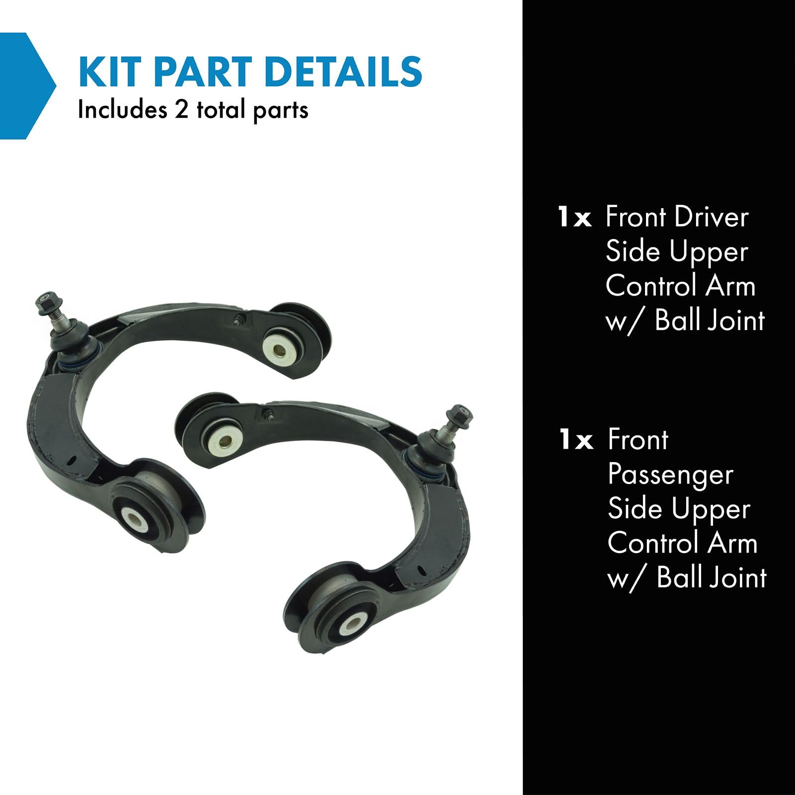 TRQ Front Upper Control Arm with Ball Joint Set Compatible with 2011-2015 Dodge Durango Jeep Grand Cherokee