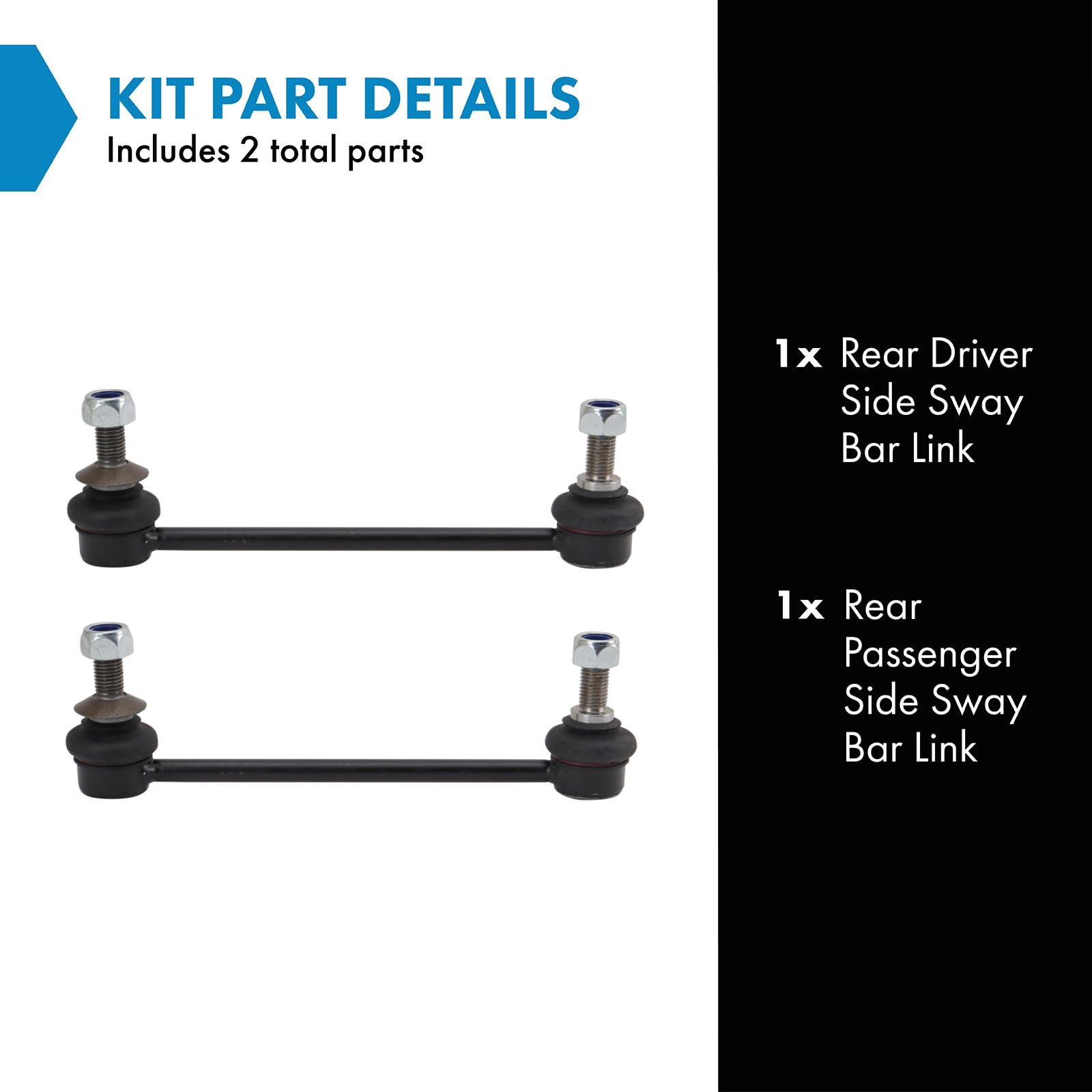 Trq Rear Sway Bar Stabilizer Link Set Compatible With 2010-2017 Bmw 535I Gt 2011-2017 535I Gt Xdrive 2010-2015 550I Gt 550I Gt X