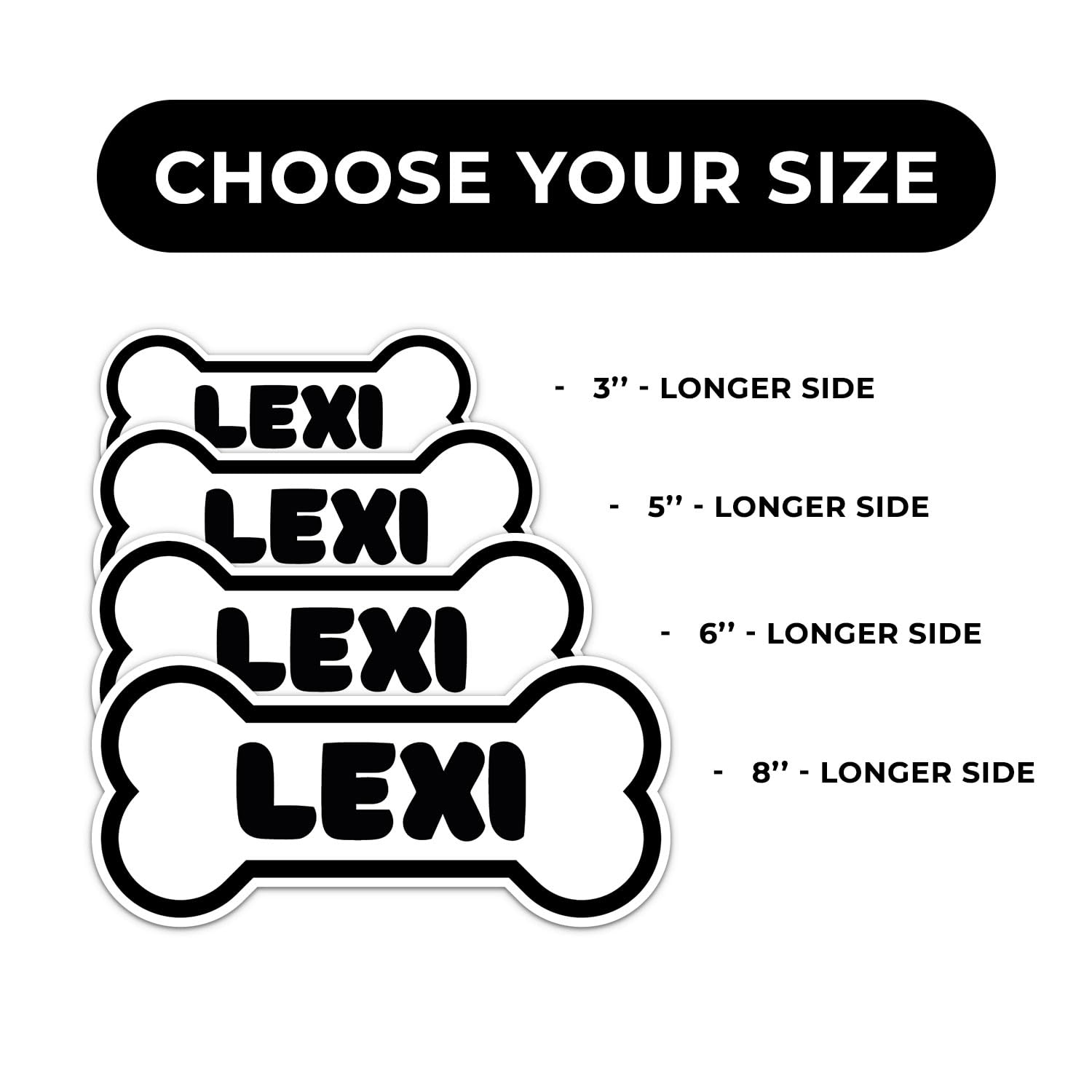 Lexi Dog Name Sticker - Waterproof Vinyl Decal For Car Bumper, Laptop, Water Bottle, Wall, And Window, Size - 6'' Longer Side