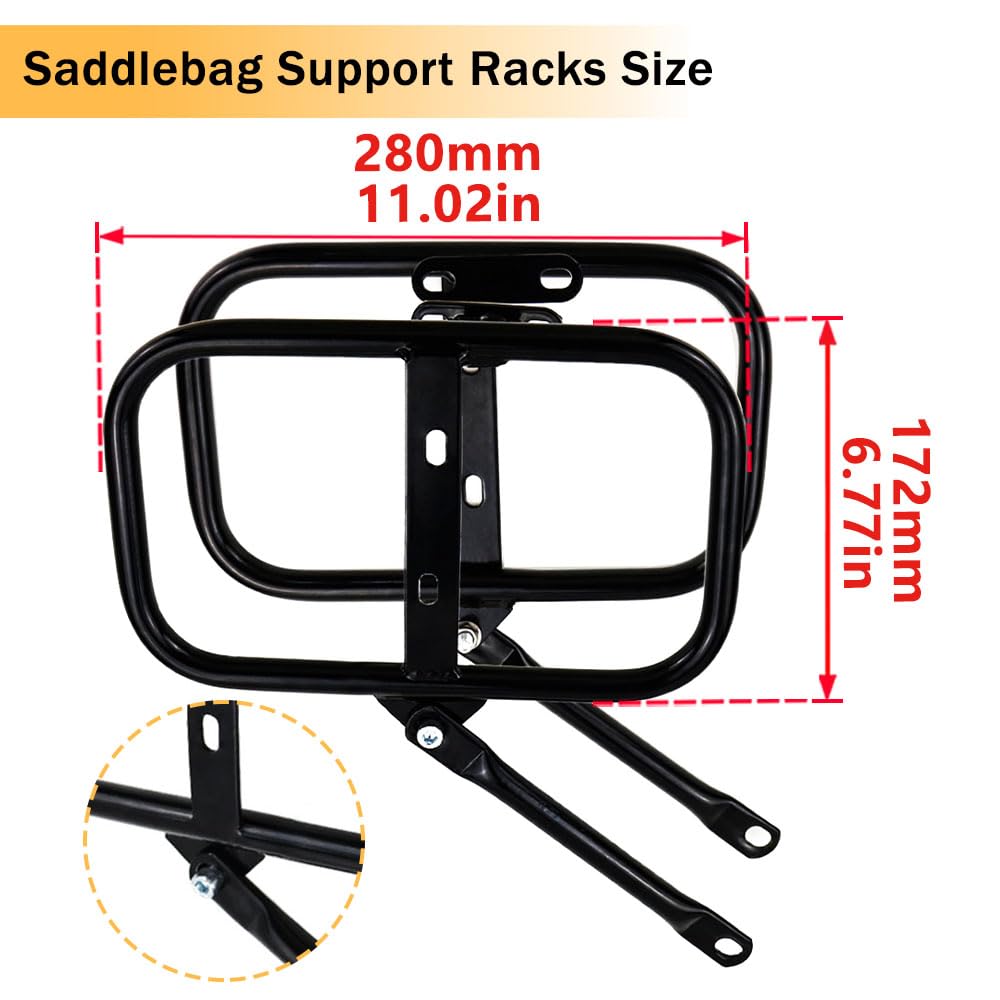 Rearace Saddlebag Support Racks Motorcycle Side Racks Compatible With Royal Enfield Himalayan 2018-2023, Scram 411 Himalayan 2023 Pannier Side Carrier Rack