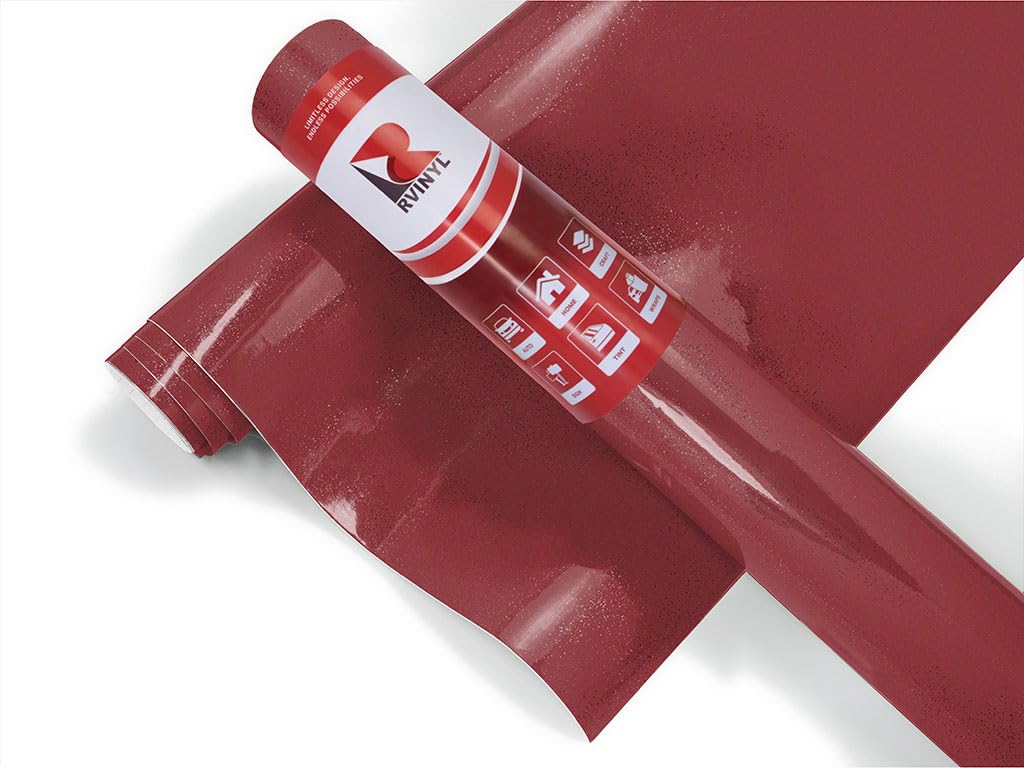 3M 2080 G203 Gloss Red Metallic (5Ft X 15Ft) Vinyl Wrap Film Sheet With Air-Release For Cars, Trucks & More (75Sq Ft Roll)