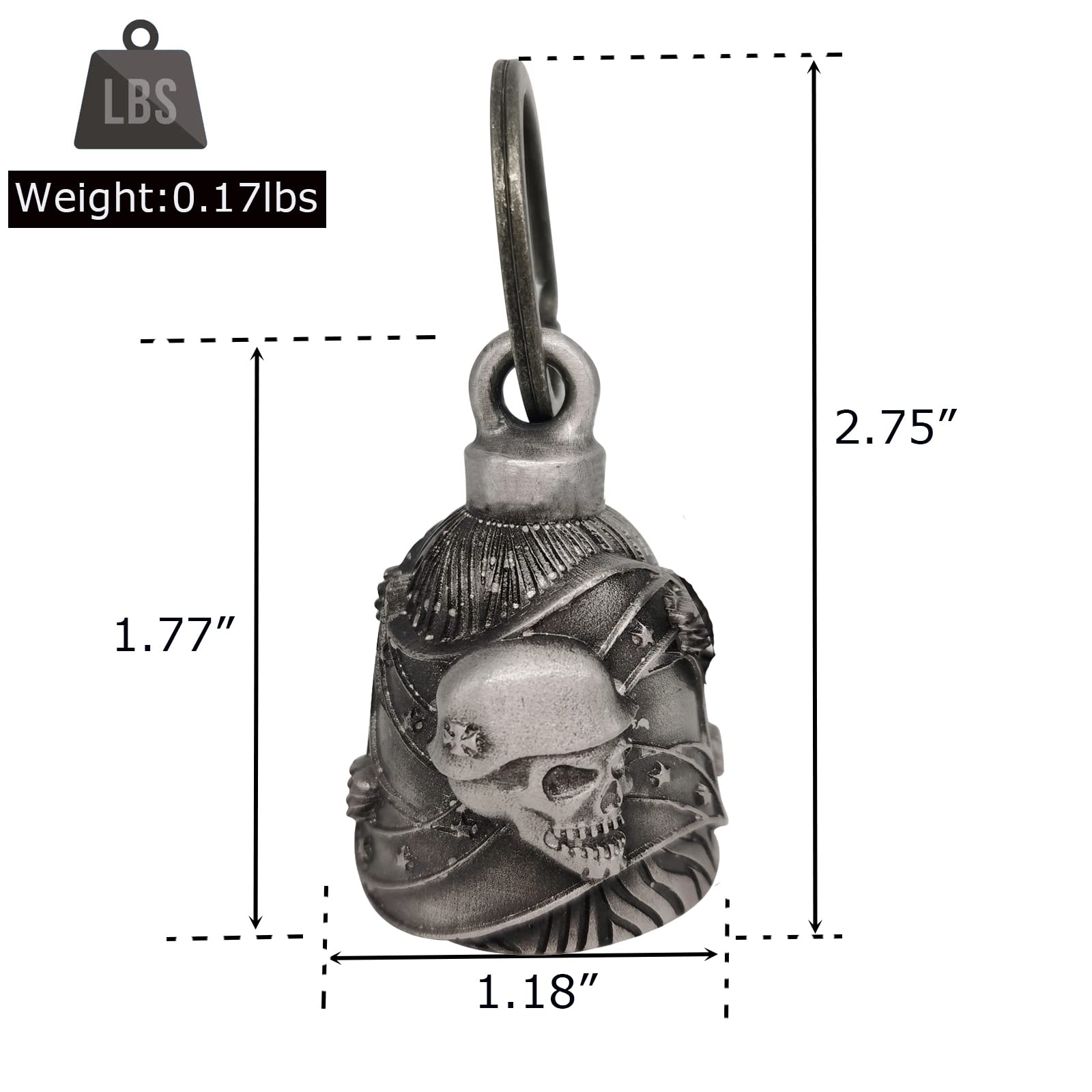 Dream Apparel Motorcycle Ride Bell For Bikers,Heavy Spirit Bells Accessory And Key Chain For Luck (Dbl13-L Rebel)