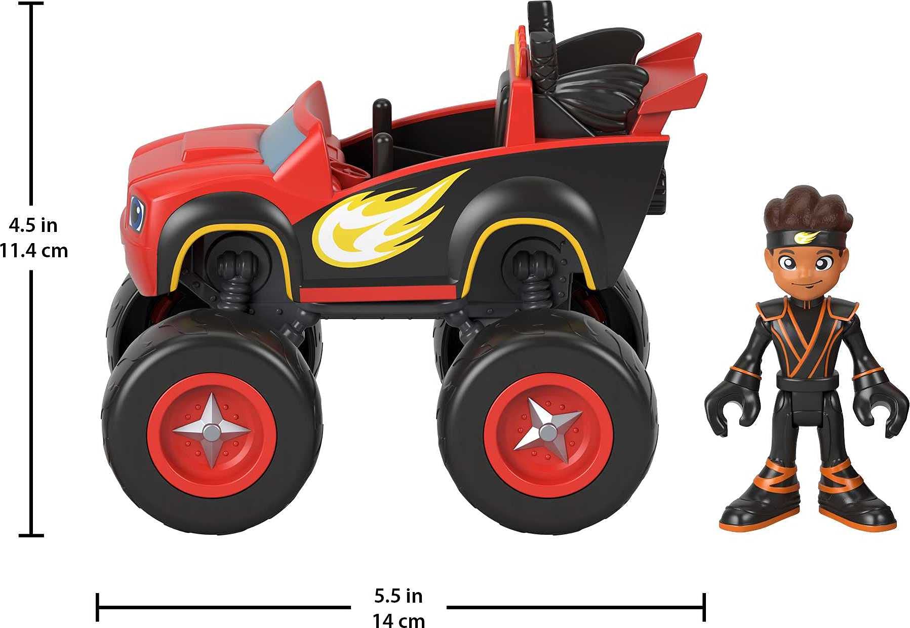 Fisher-Price Blaze And The Monster Machines Toy Truck & Figure Set, Ninja Blaze & Aj, Preschool Racing Play Ages 3+ Years