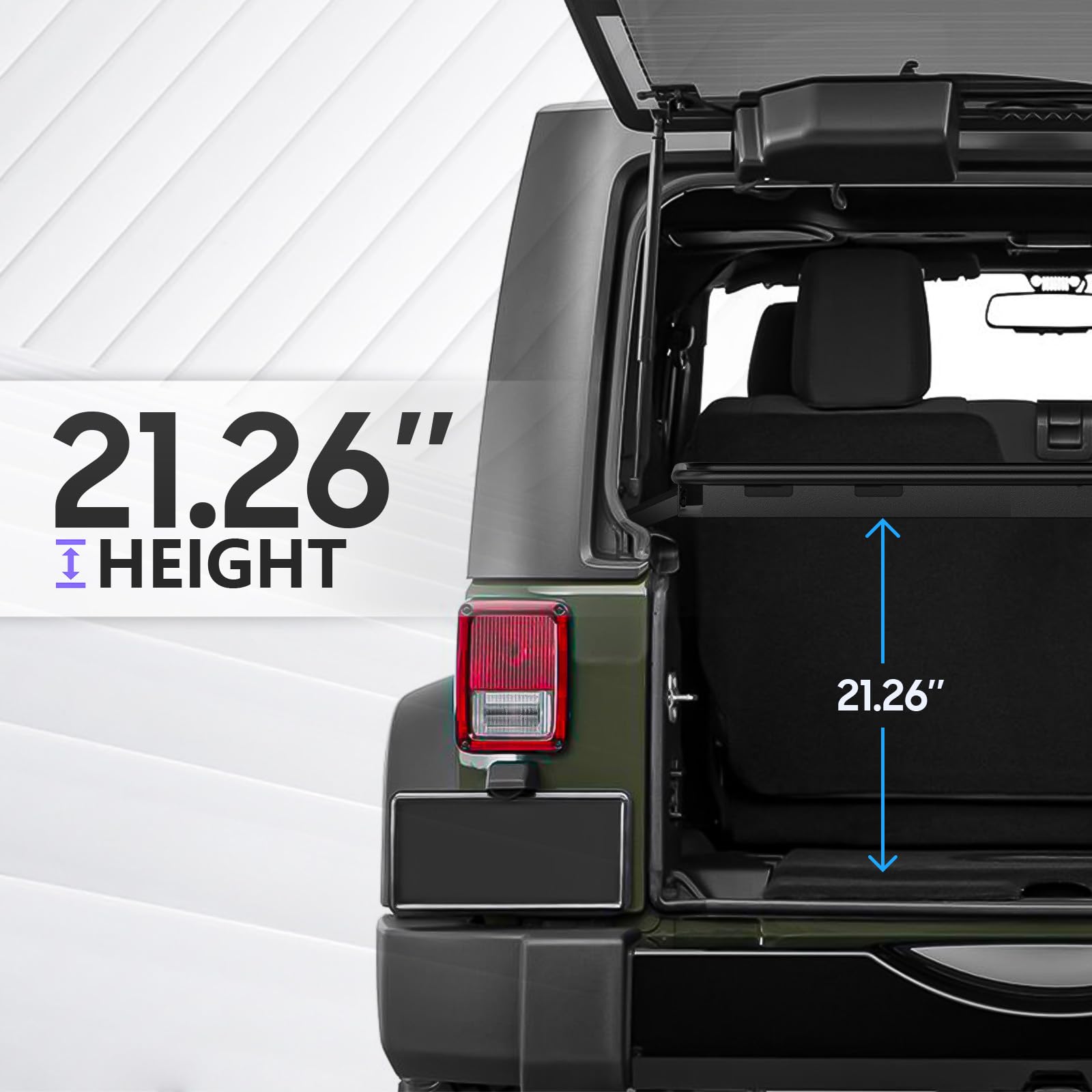 YZONA Rear Trunk Cargo Rack Basket Compatible for 2007-2025 Jeep Wrangler JK JKU & JL JLU Unlimited 4 Door Hardtops, Interior St