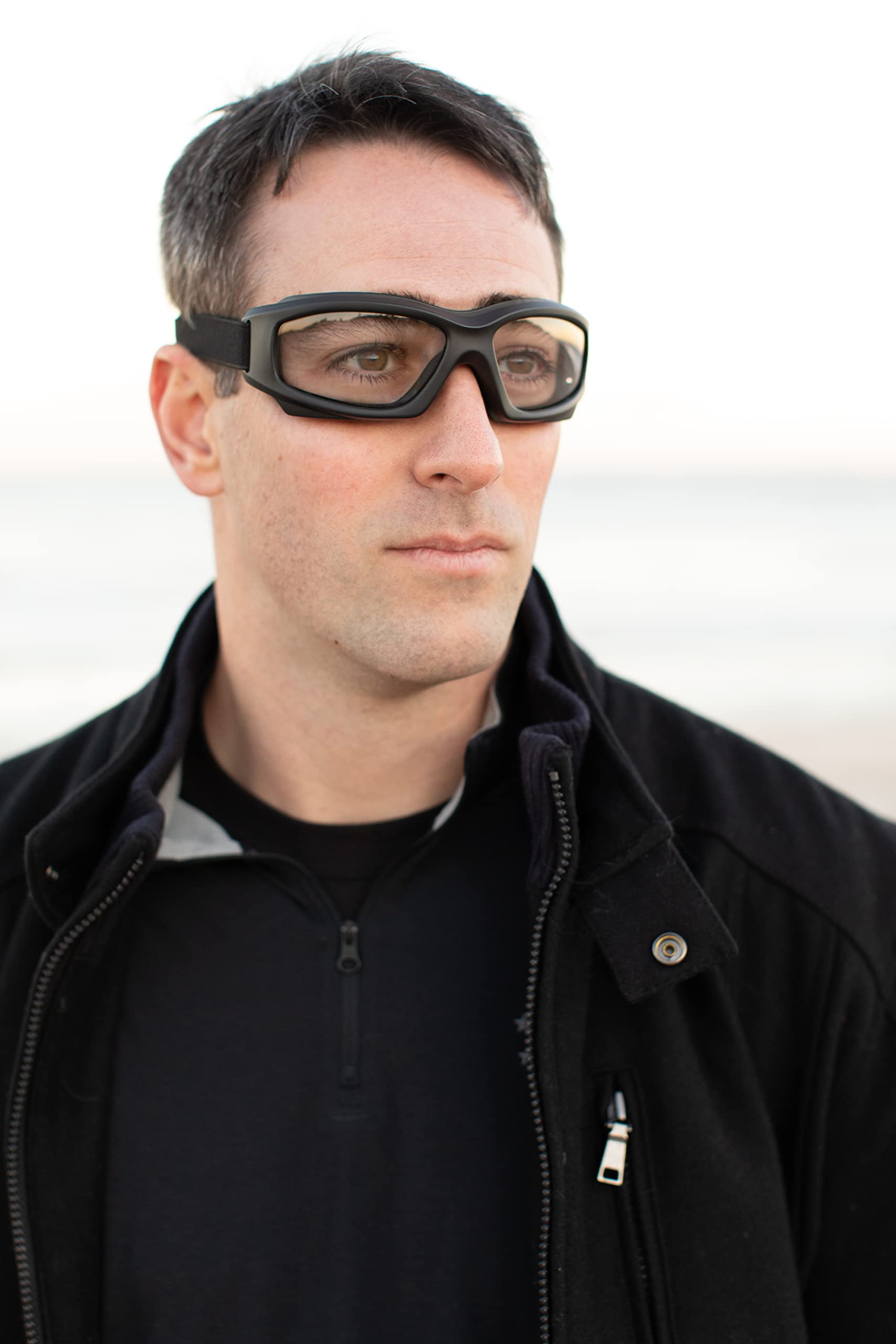 Clear Lens Motorcycle Goggles For Men: Heavy-Duty Riding Goggles W/Hard Case, Cleaning Cloth, And Pouch By Get Lost