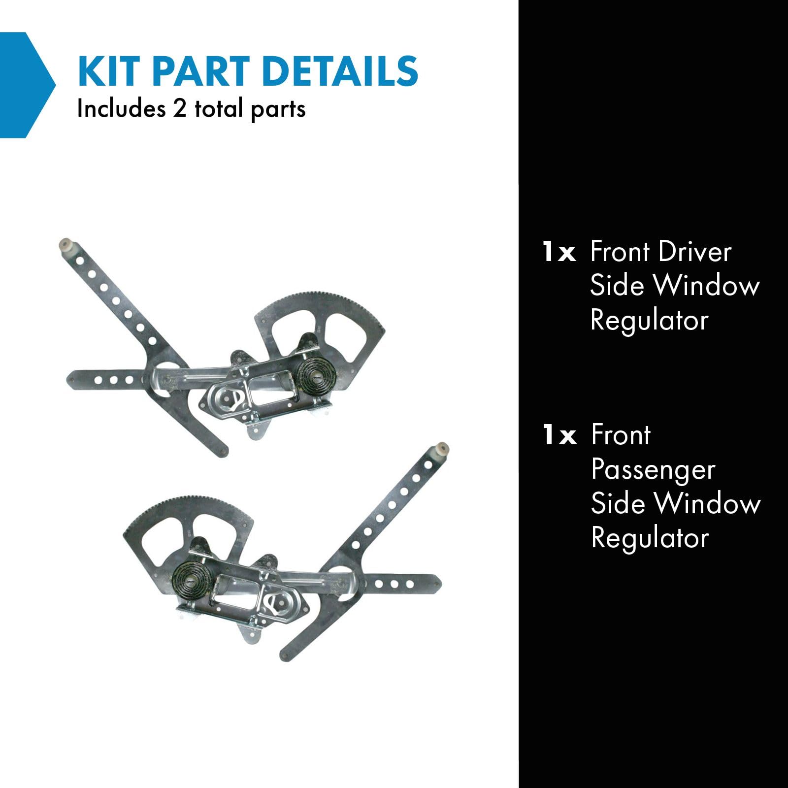 Trq Front Power Window Regulator Set Compatible With 99-00 Cadillac 88-00 Chevrolet Gmc