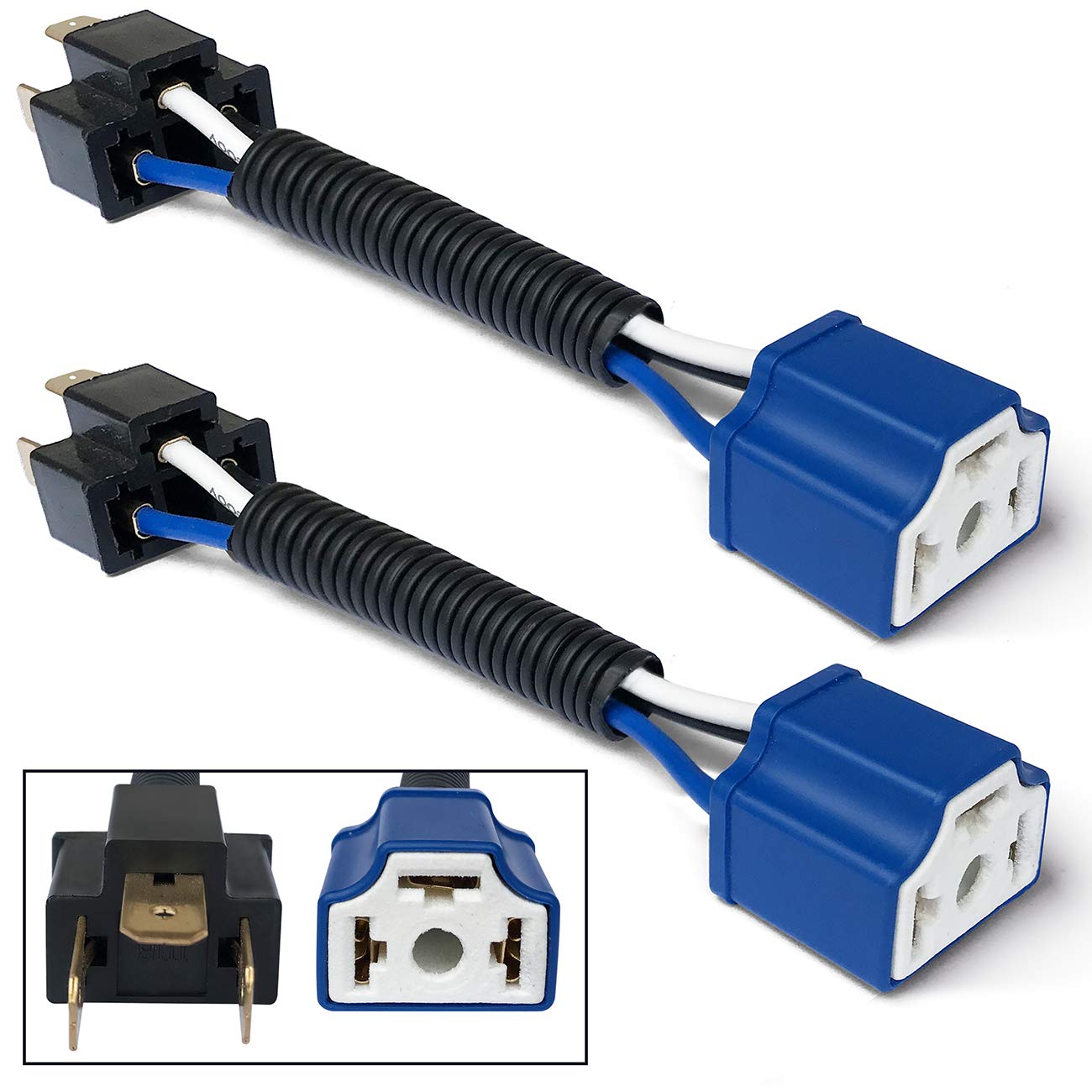 H4 Connector Plug 14Awg Heavy Duty Male To Female Socket For Car Truck Boat Marine- H4/9003(Pack Of 2)