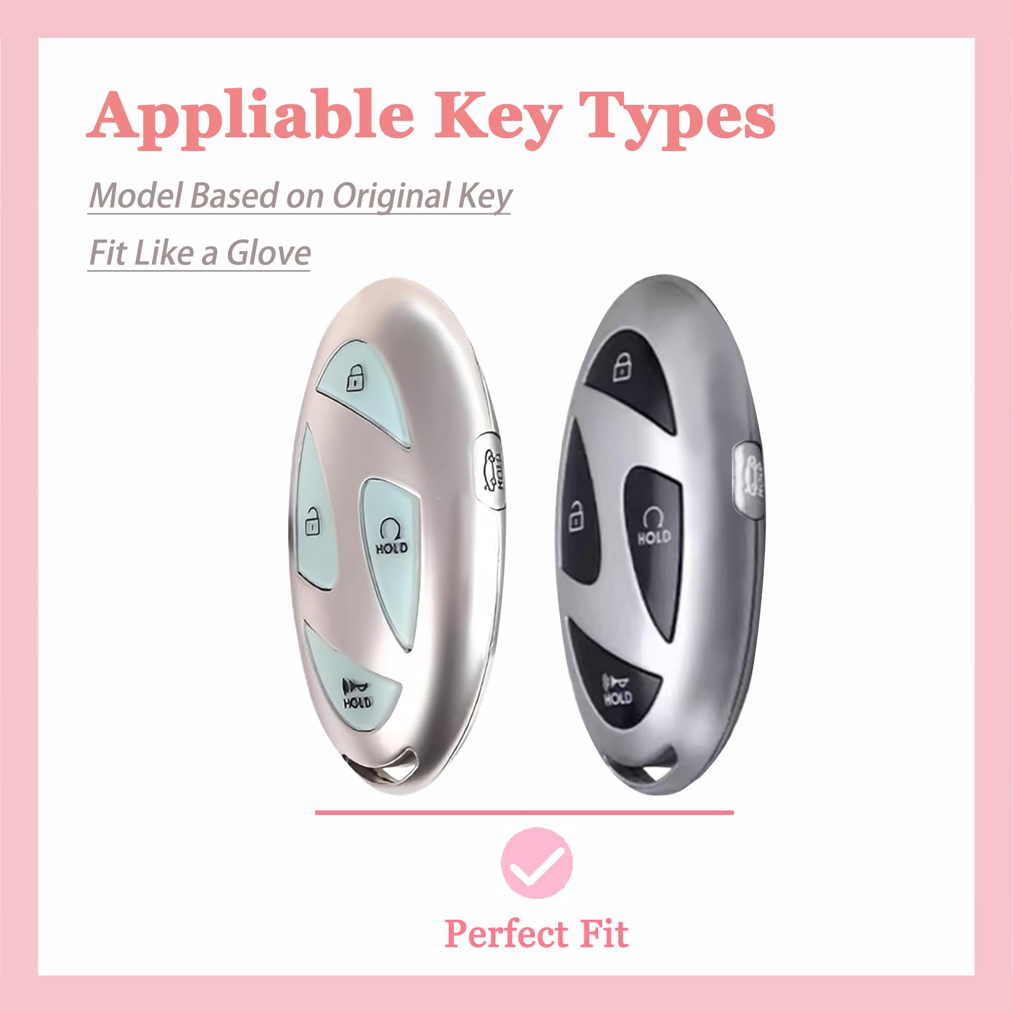 TECARATE for Hyundai Key Fob Cover - 5 Button Soft TPU Key Case Protector Fit for Hyundai Ioniq 6 Grandeur GN7, KONA, Elanrtra,