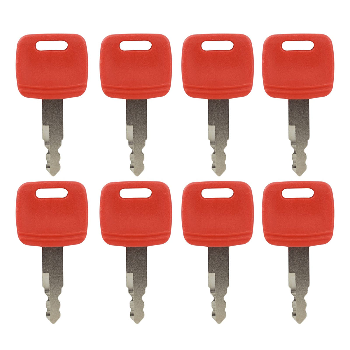 H800 8Pcs Ignition Keys Replacement For John Deere Hitachi Excavator Case Dozer Fiat New Holland At194969 At147803 4286465 Red