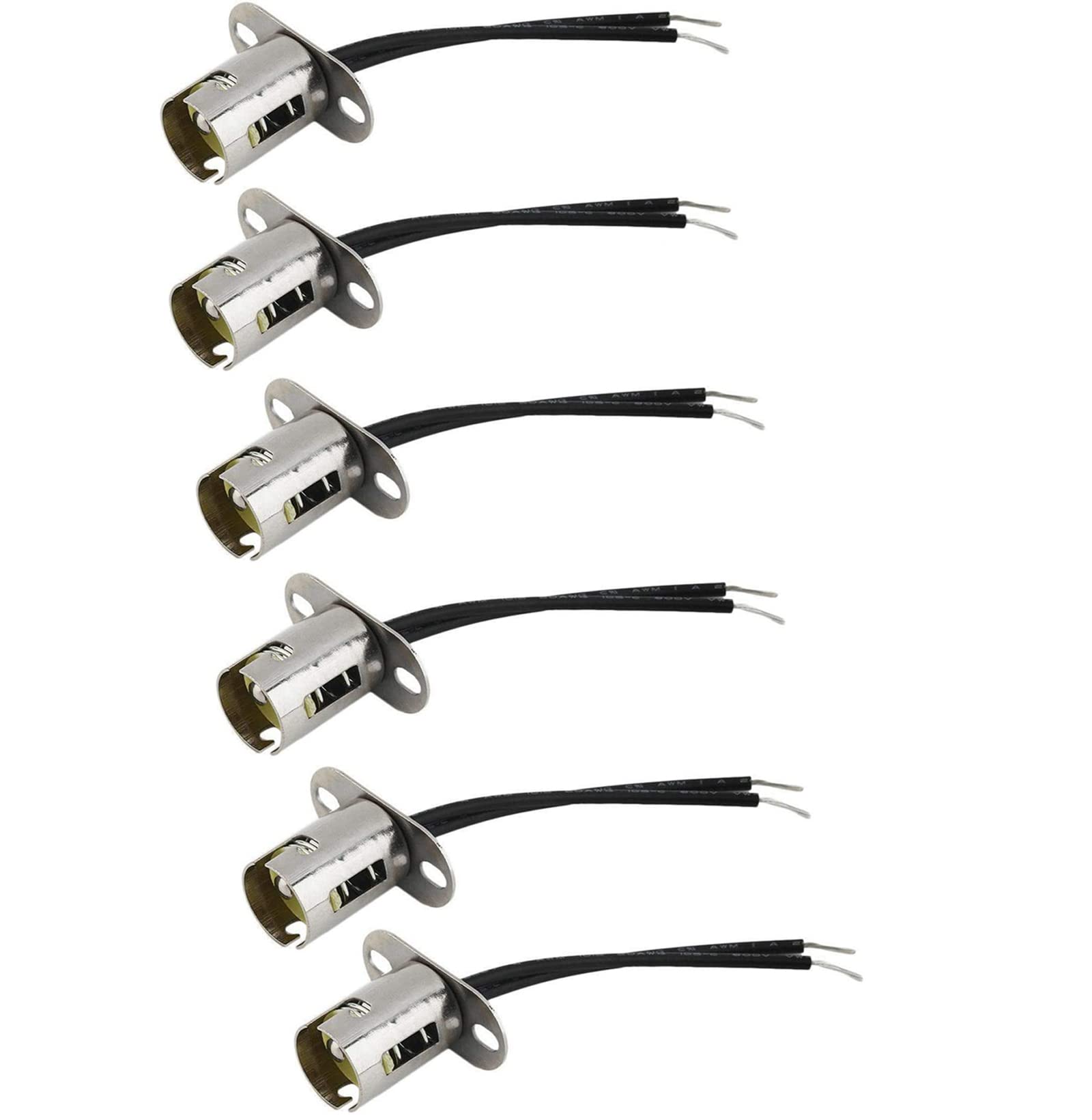 Bstenky 6Pc Bay15D 1157 Led Light Bulb Socket Holder With Wire Connector For Car Auto Truck