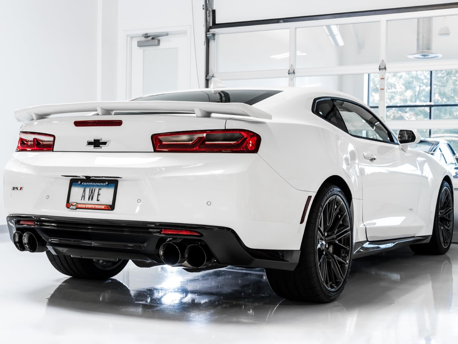 AWE Tuning Cat-Back Exhaust for 16-19 Chevy Camaro SS - Track Edition, Model 3020-43074, Quad Diamond Black Tips, One Size