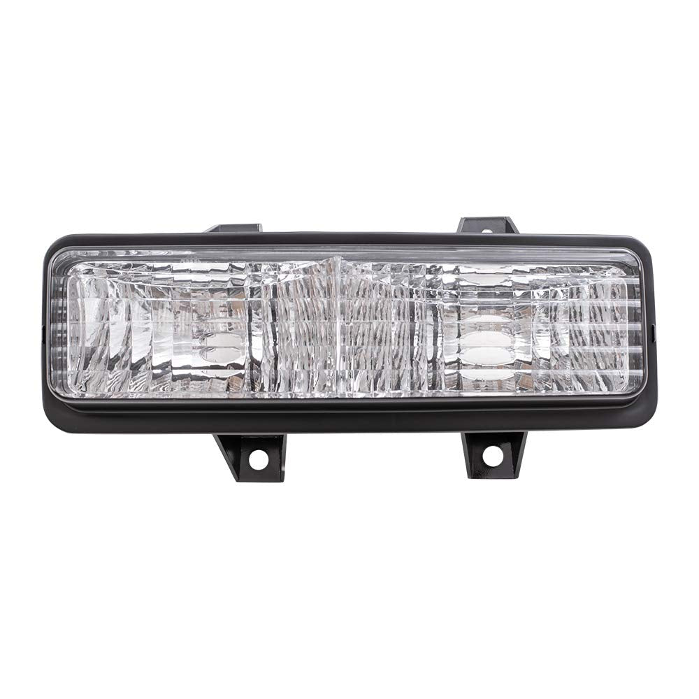 Brock Replacement Driver and Passenger Set Park Signal Front Marker Lights Compatible with 1989-1991 R/V Pickup Truck Suburban B
