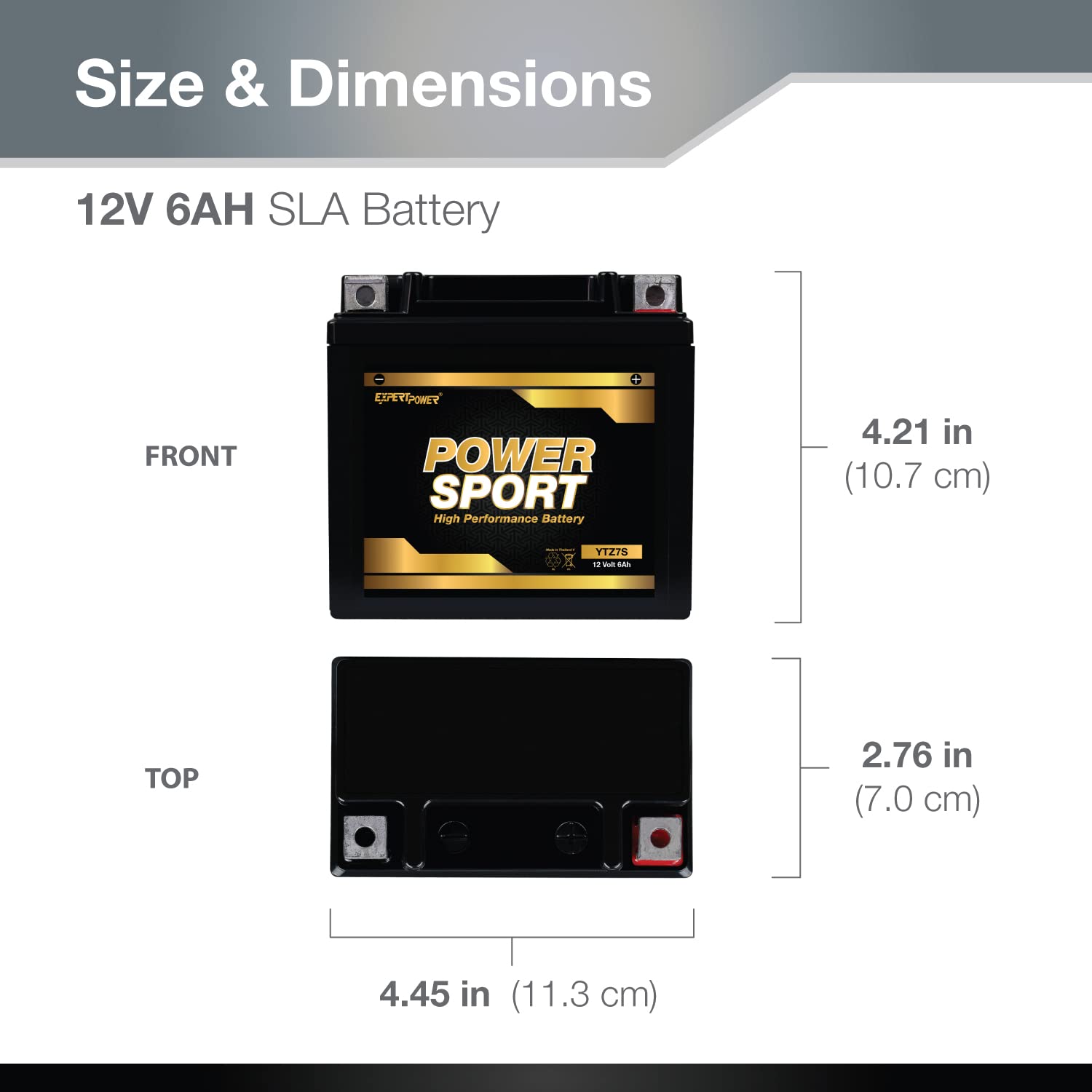 Expertpower Etz7S Ytz7S 12V 6Ah Replacement Powersport Battery Sealed Maintenance Free
