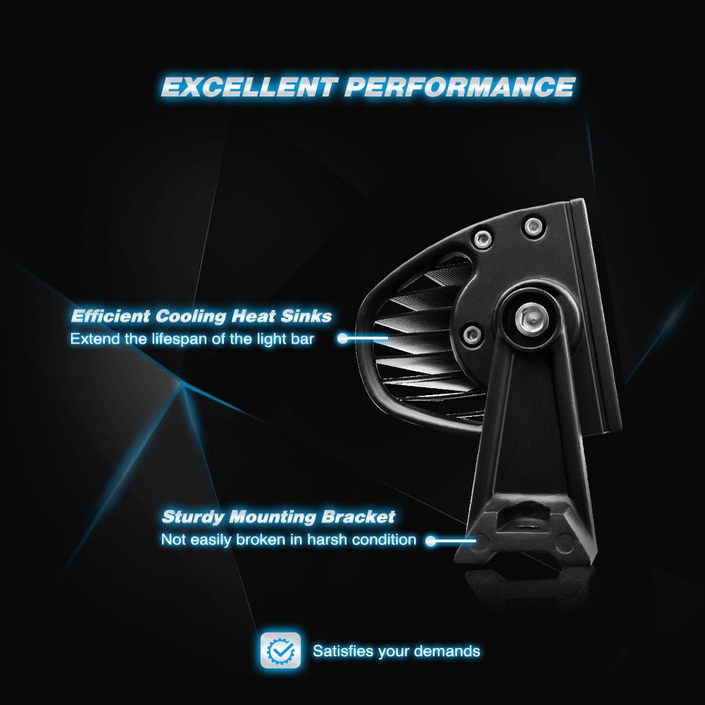 Nilight - 71015C-A 50Inch 288W Curved Led Work Light Driving Fog Lamp Led Light Bar Offroad Lighting For Suv Ute Atv Truck 4X4 B