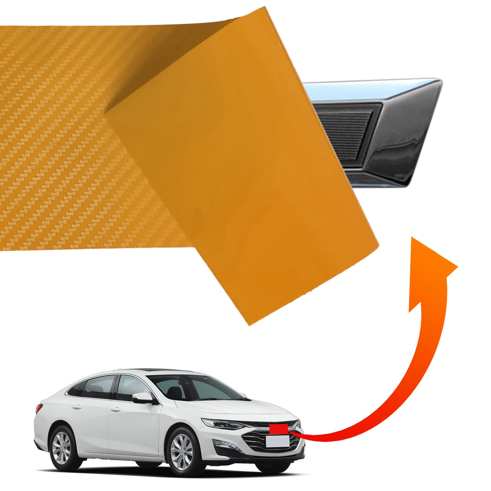 Lanzmyan Compatible With Bowtie Logo Wrap Stickers Cut-Your-Own Emblem Overlay Diy Decals For Chevy 3Pcs Gold