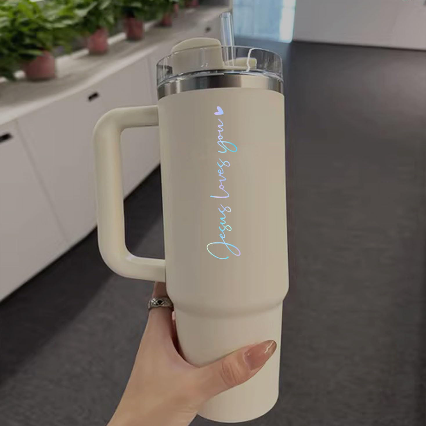 2 X Jesus Love You Rearview Mirror Decal Water Bottle Stickers Affirmation Reminder Sticker Laptop Bumper Sticker Tumbler Vinyl