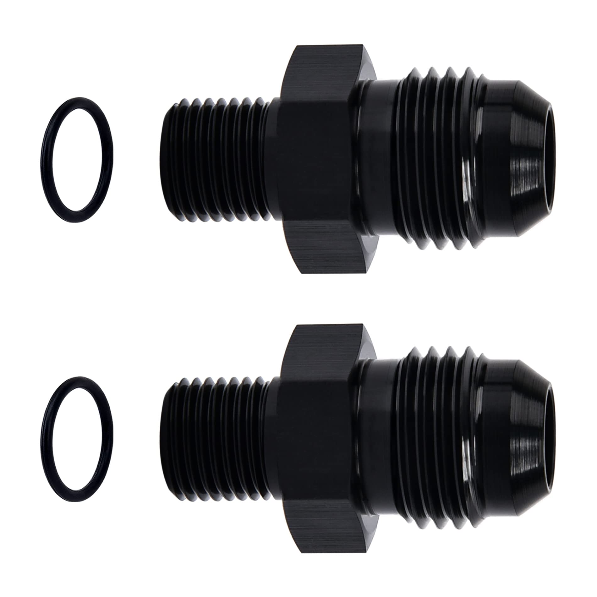 Evil Energy 6An Male Flare To M10 X 1.0Mm Male Metric Fitting Adapter Aluminium Alloy 2Pcs