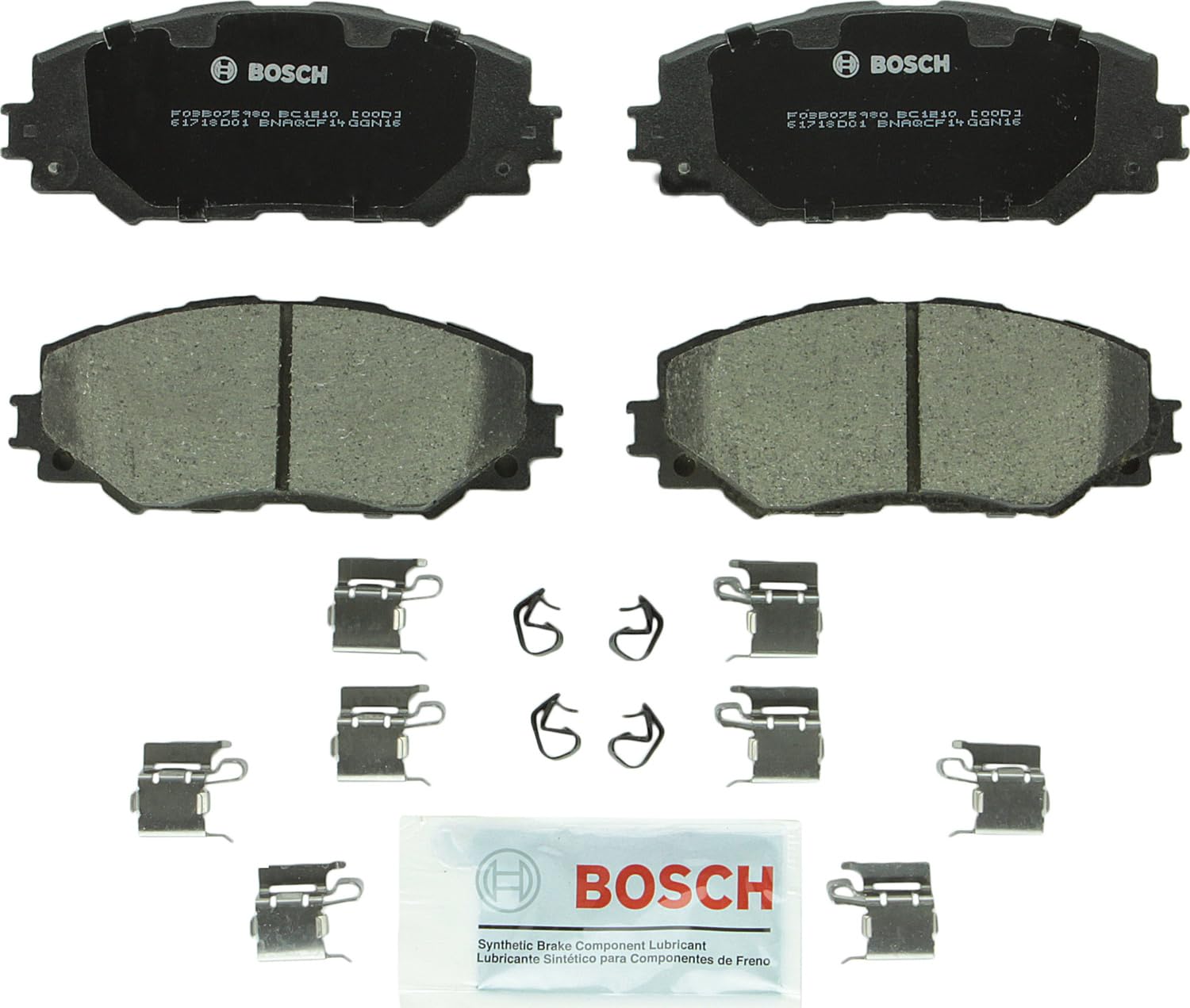 BOSCH BC1210 QuietCast Premium Ceramic Disc Brake Pad Set - Compatible With Select Lexus HS250h; Pontiac Vibe; Scion xB, xD; Toy