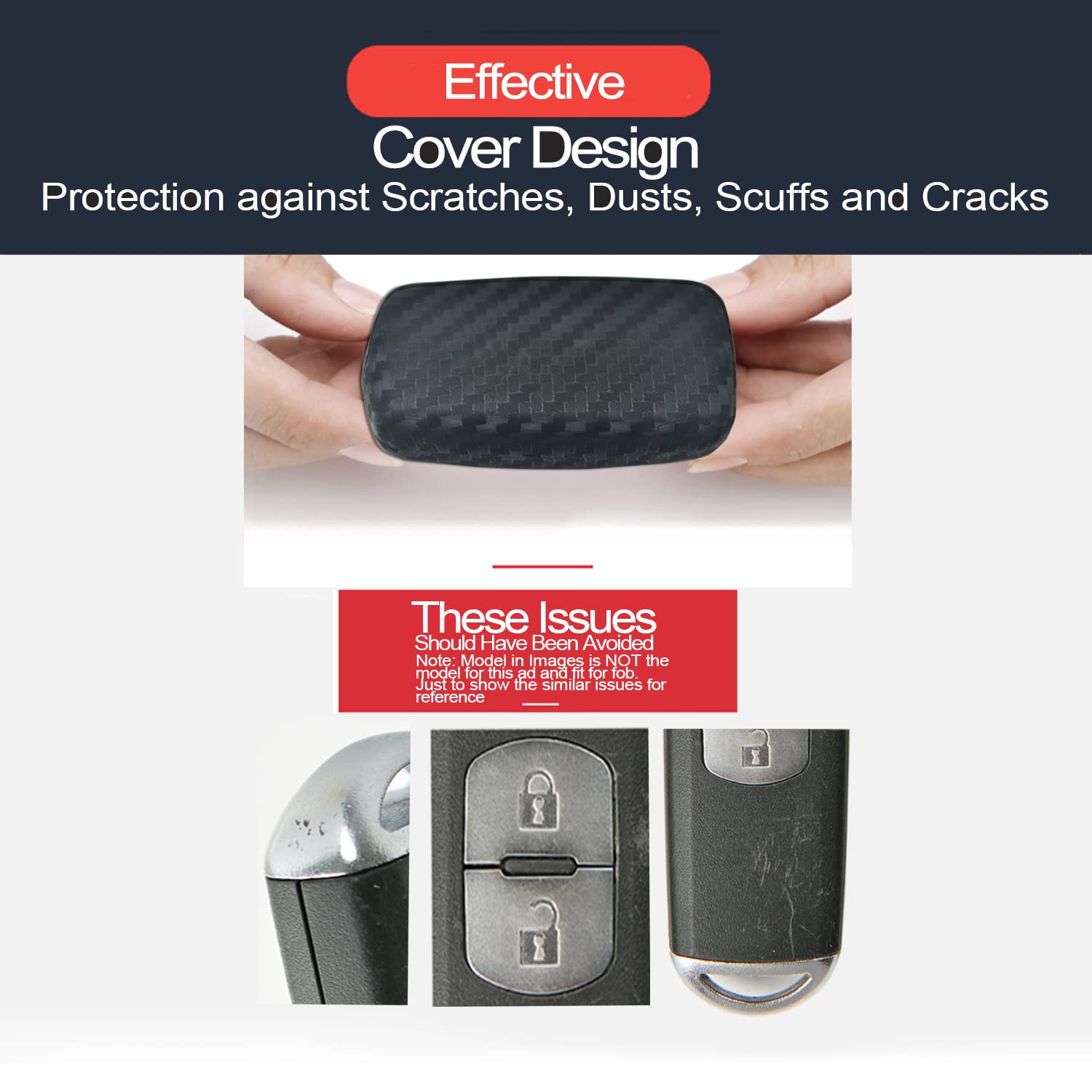 Infipar 2Pcs Compatible With Chevy Chevrolet Silverado Gmc Sierra 1500 2500 Hd 3500 Hd 1500 Limited Silicone Key Fob Case Cover Protector, Truck Accessories Fob Holder (5-Button, Carbon Fiber Black)