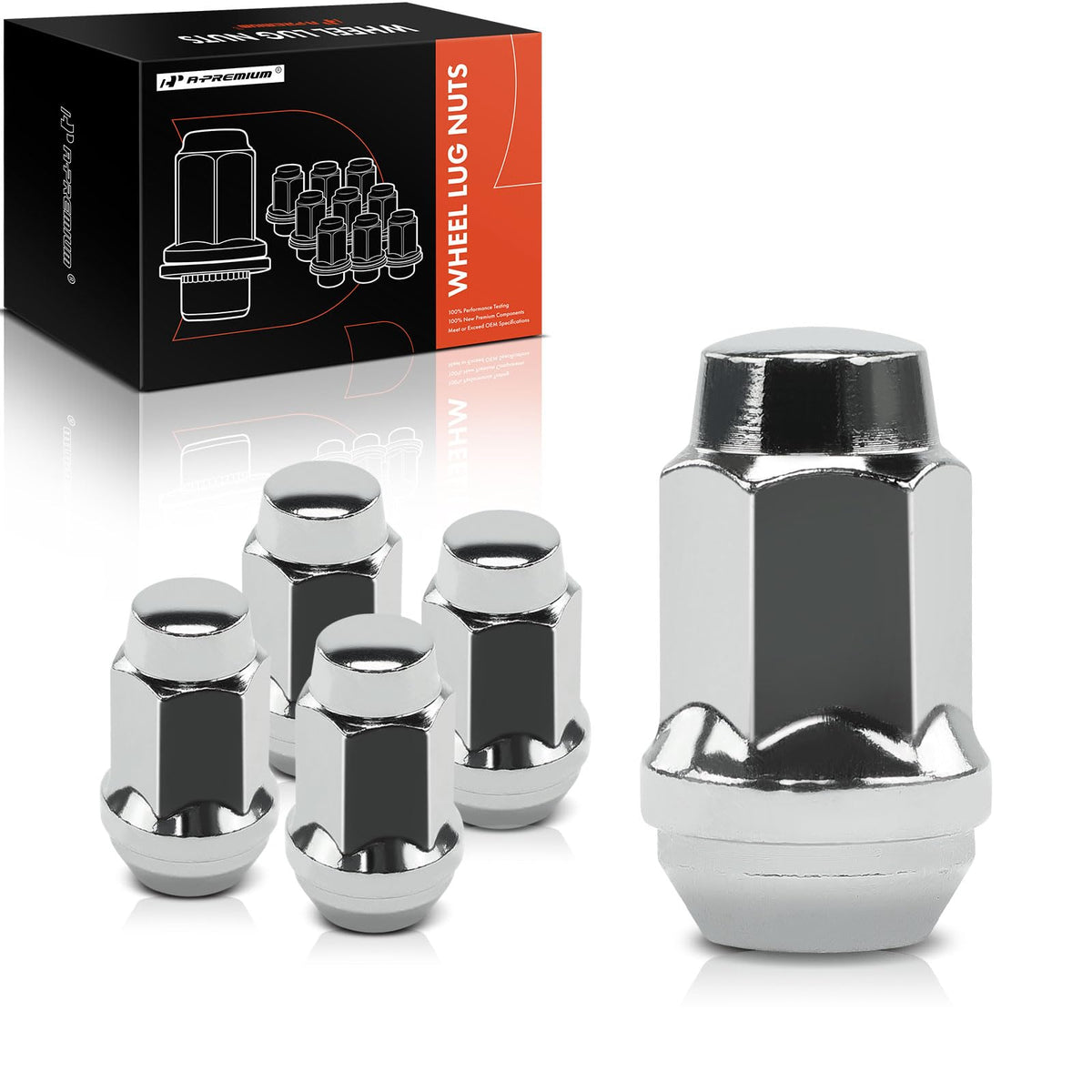 A-Premium 1/2-20 Inch Wheel Lug Nuts Compatible With Ford Explorer Flex Taurus Ranger Dodge Challenger Charger Mazda Lincoln Fro