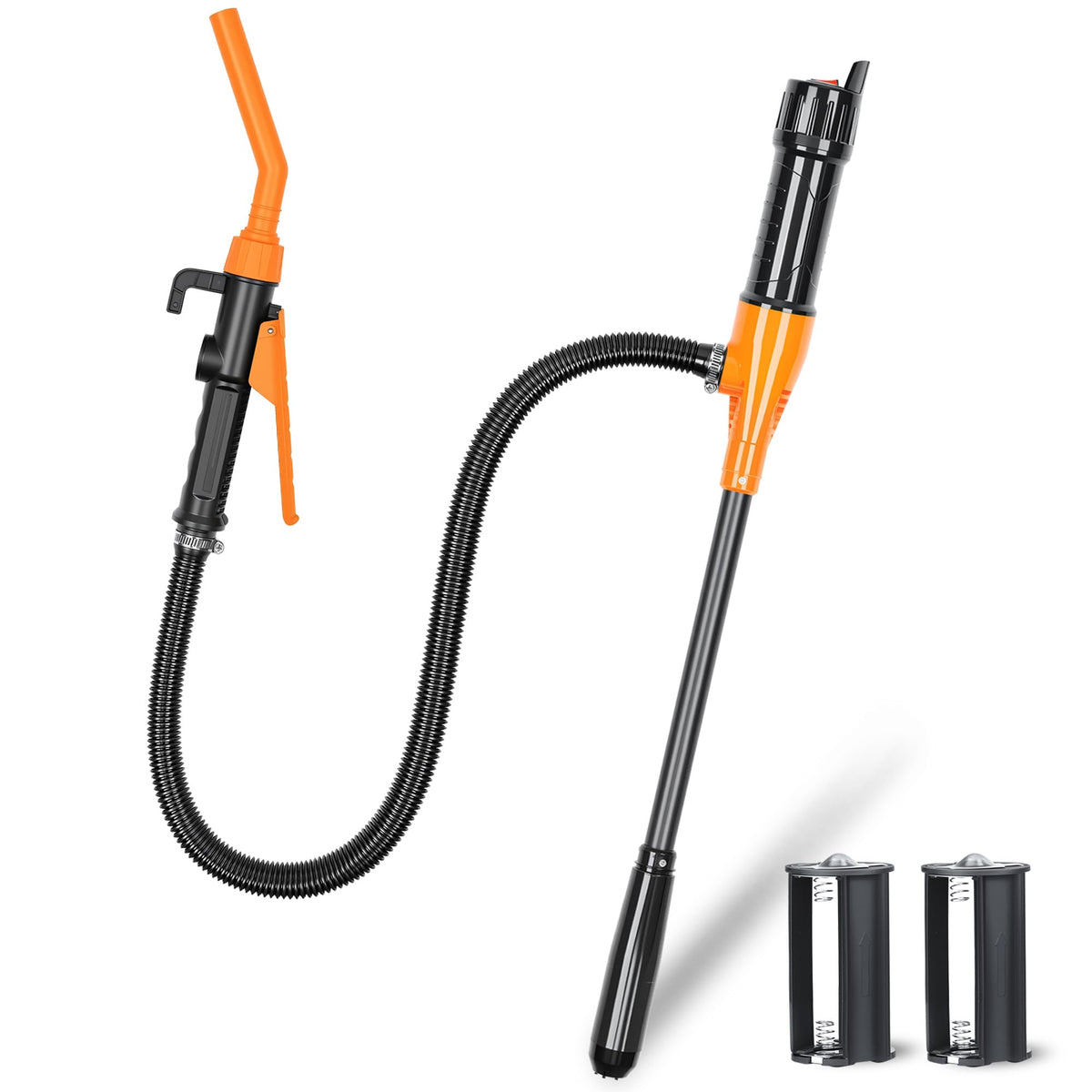 Portable Fuel Transfer Pump, Push-On Tip, Battery Operated Electric Siphon Pump for Transferring Gasoline, Fuel Oil, Diesel and 
