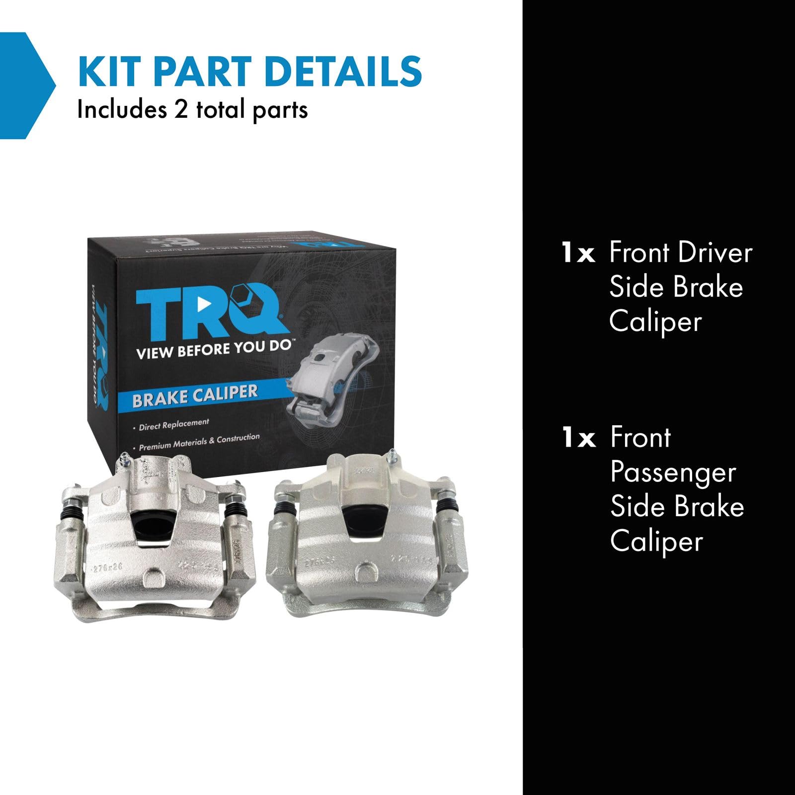 Trq Front Brake Caliper Set Compatible With 2017-2019 Chevrolet Bolt Ev 2016-2019 Cruze Volt