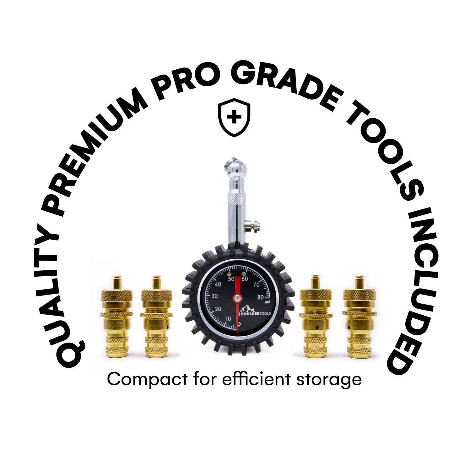 Boulder Tools Tire Deflator - 80 PSI Air Pressure Gauge - Adjustable, Automatic for Cars, Trucks and Motorcycles - Ideal Offroad