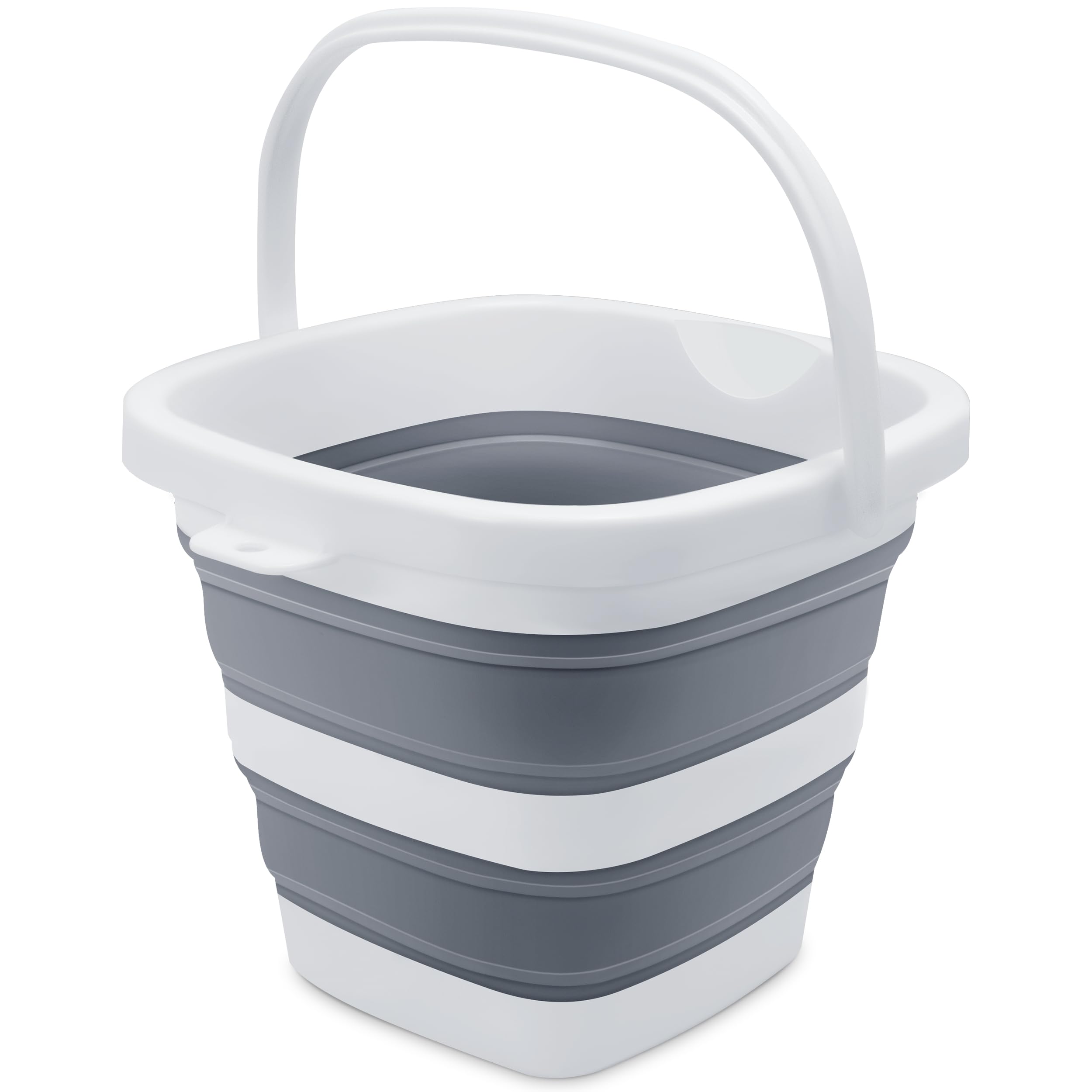 1.4 Gallon (5L) Compact Collapsible Bucket - Small Size (10'' L    8'' H) For House Cleaning, Beach, Car Wash, Camping, And Fish