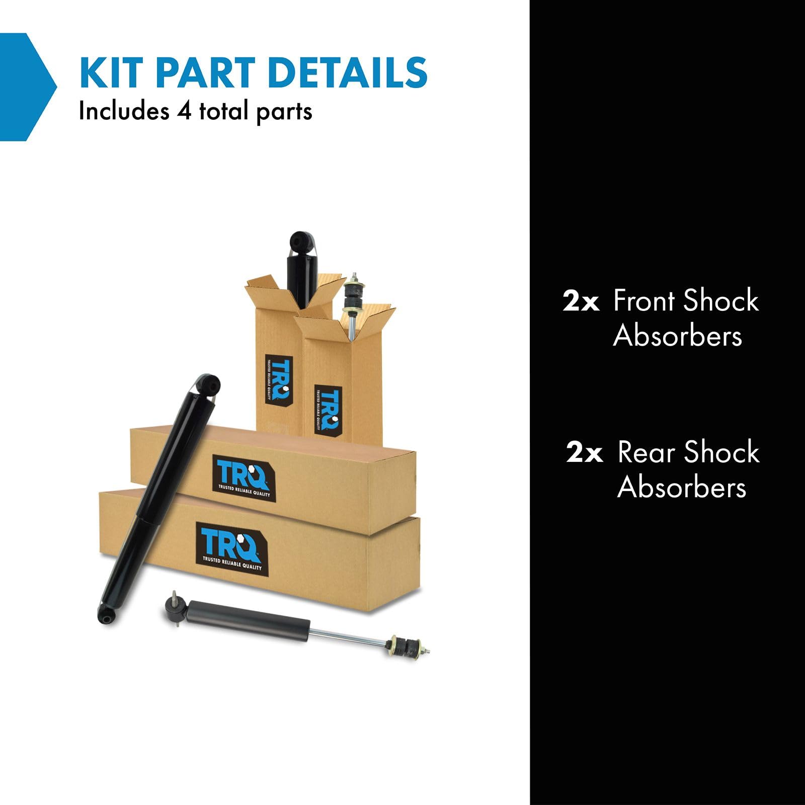Trq Front And Rear Shock Absorber Set Compatible With 1985-2005 Chevrolet Astro Gmc Safari