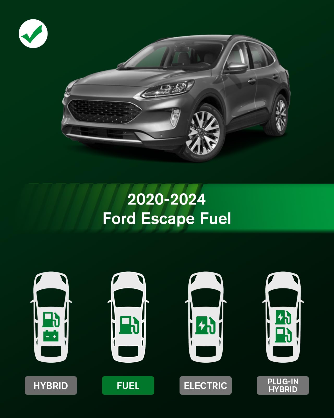 Viwik Floor Mats Compatible For Ford Escape Fuel 2020 2021 2022 2023 2024, Car Mats All Weather Custom Floor Mat Full Set Includ