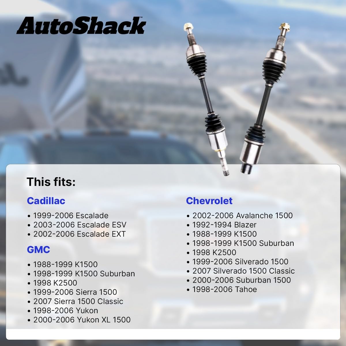 Autoshack Front Cv Axle Drive Shaft Neoprene Boots Pair Replacement For Cadillac Escalade Ext Chevy Silverado 1500 Avalanche 1500 Suburban 1500 Gmc Yukon Sierra 1500 Yukon Xl 1500 4Wd Awd Dsk520520