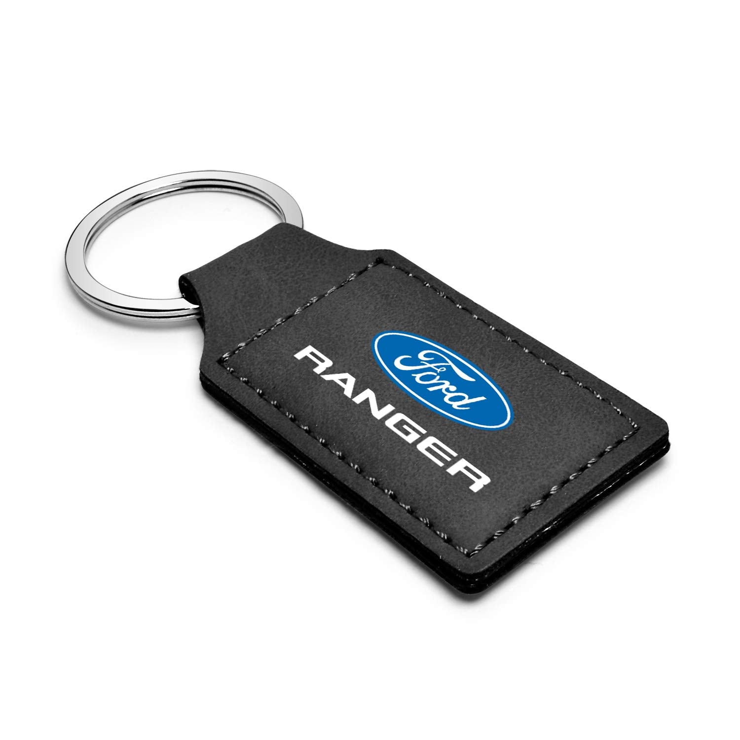 Ipick Image Compatible With Ford Ranger Rectangular Black Leatherette Key Chain