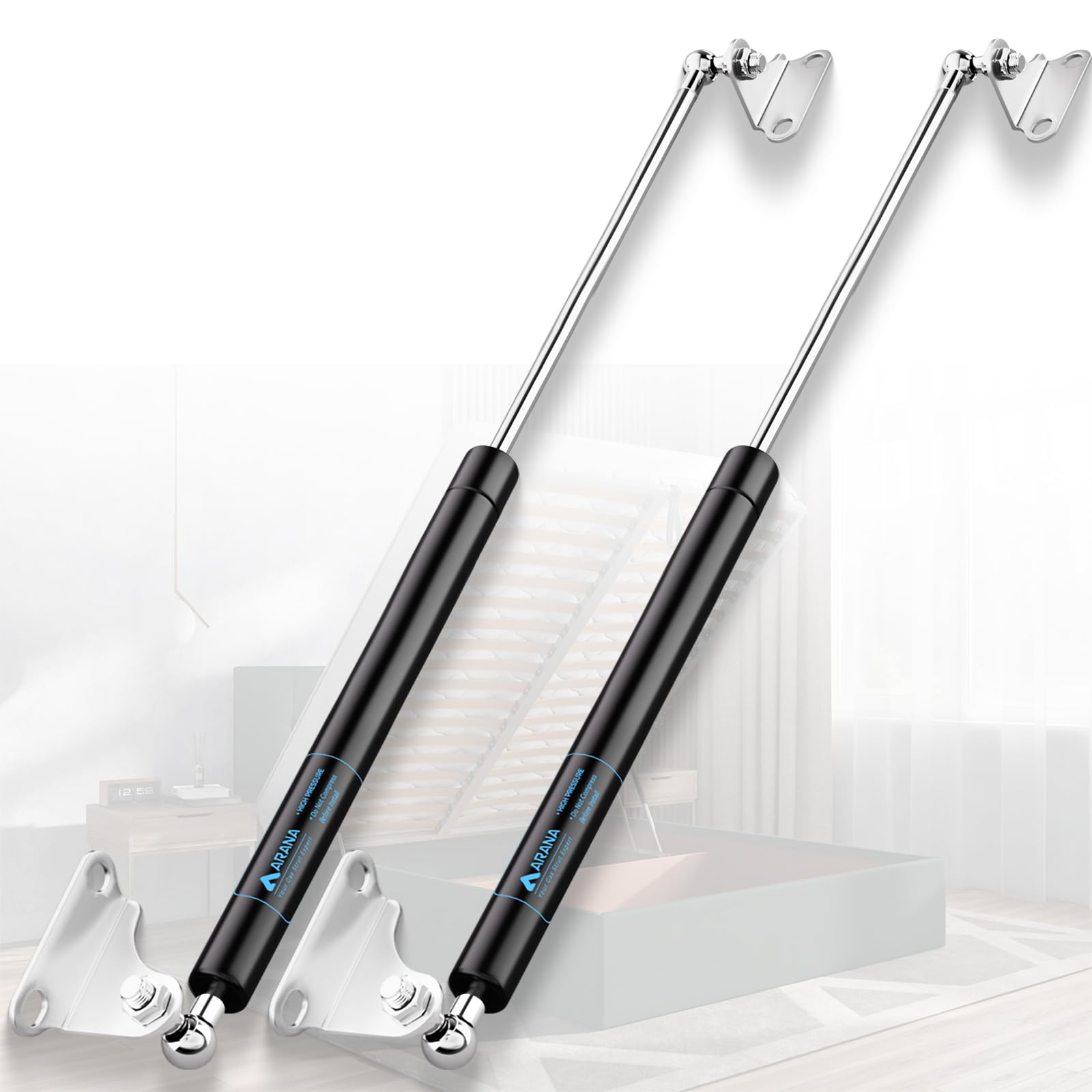 Arana 28 Inch 400Lb Gas Struts Shock Prop, 28'' Gas Struts Lift-Support With Mounting Brackets For Heavy-Duty Lid Rv Bed Murphy