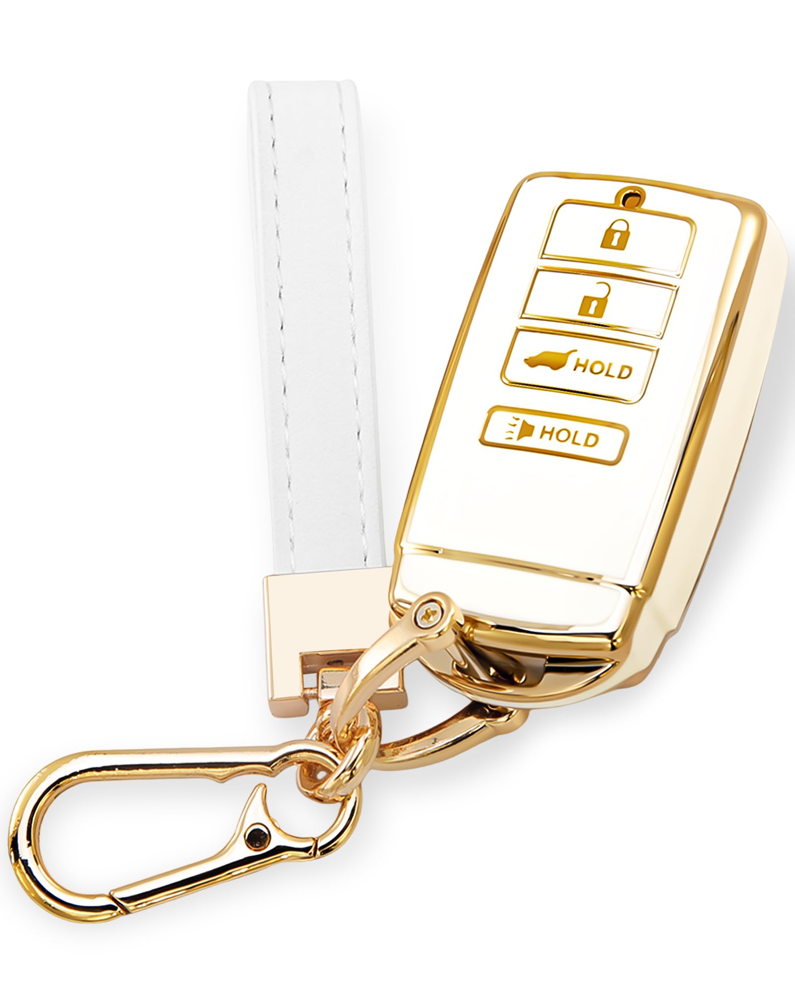 Keycov Key Fob Cover For Accessories Keychain Keyshell Ring Case Compatible With Cdx Nsx Rdx Rlx Tlx Tlx-L. Protector(White)