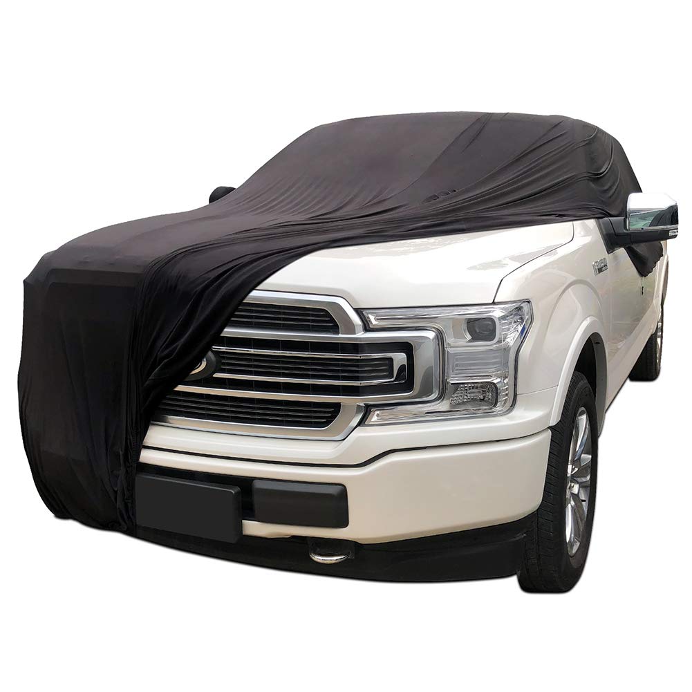 Winpower Indoor Car Cover Velvet Stretch Cloth Dust-Proof Underground Garage Car Show For Pickup Truck, Large Suv, Black, 232 X 