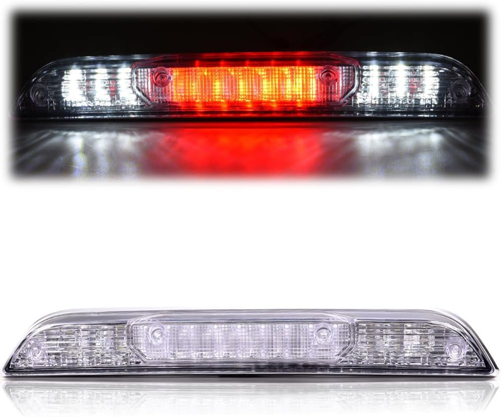 Cheda Third 3D Brake Lights, Compatible With Ford F150 2015 2016 2017 2018 2019, Chrome Lens Clear Housing Led Bar Tail Cargo La