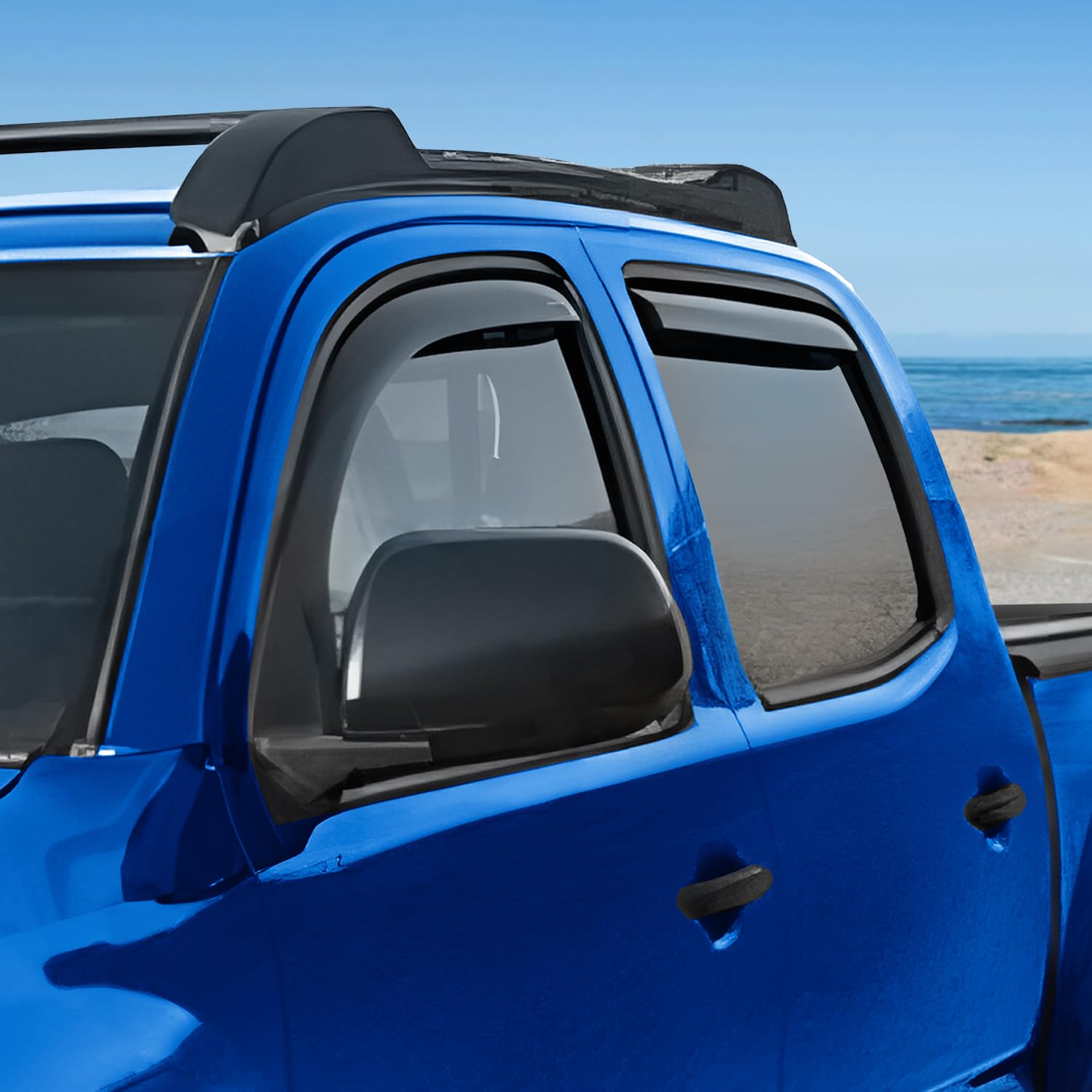 Goodyear Shatterproof In-Channel Window Deflectors For Trucks Toyota Tacoma 2005-2015 Double Cab, Rain Guards, Window Visors, Ve