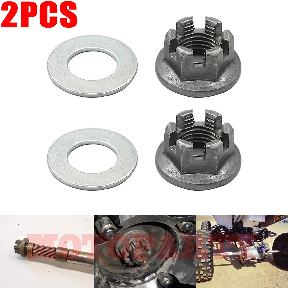 Motoparty Rear Axle Hub Castle Nut Washer For Yamaha ATV Banshee 350cc Blaster 200cc Warrior 350 Raptor 350 660 YFZ 450 Breeze M