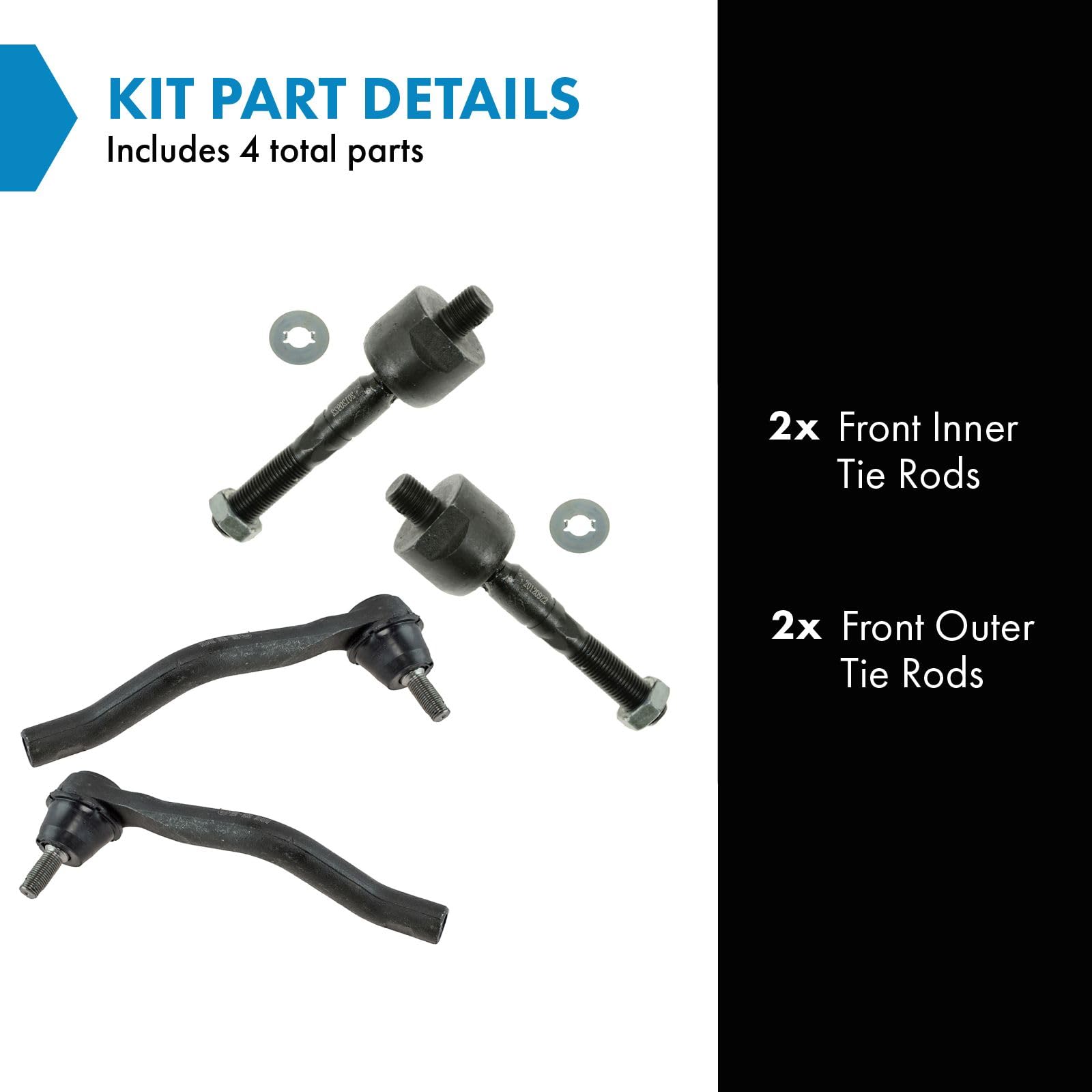 Trq Front Tie Rod Set Compatible With 2005-2012 Acura Rl