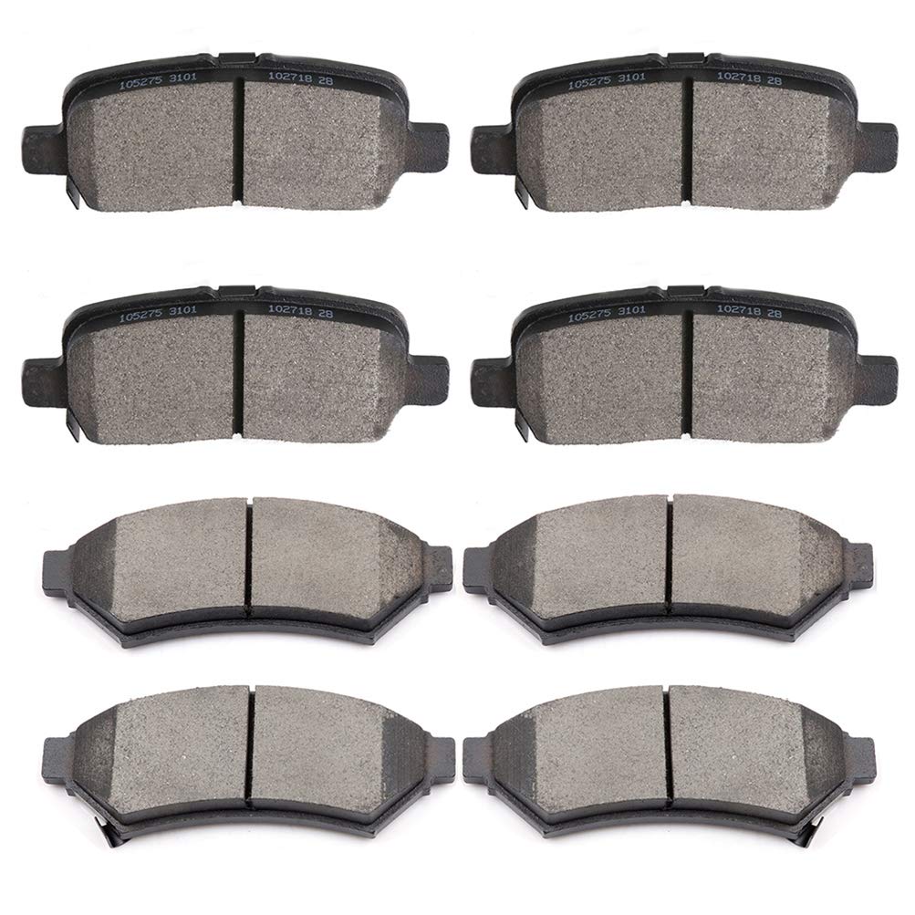 Ceramic Brake Pads Kits,Scitoo 8Pcs Brakes Pads Set Fit For 2005-2009 For Buick Allure,2005-2009 For Buick Lacrosse,2004-2008 Fo