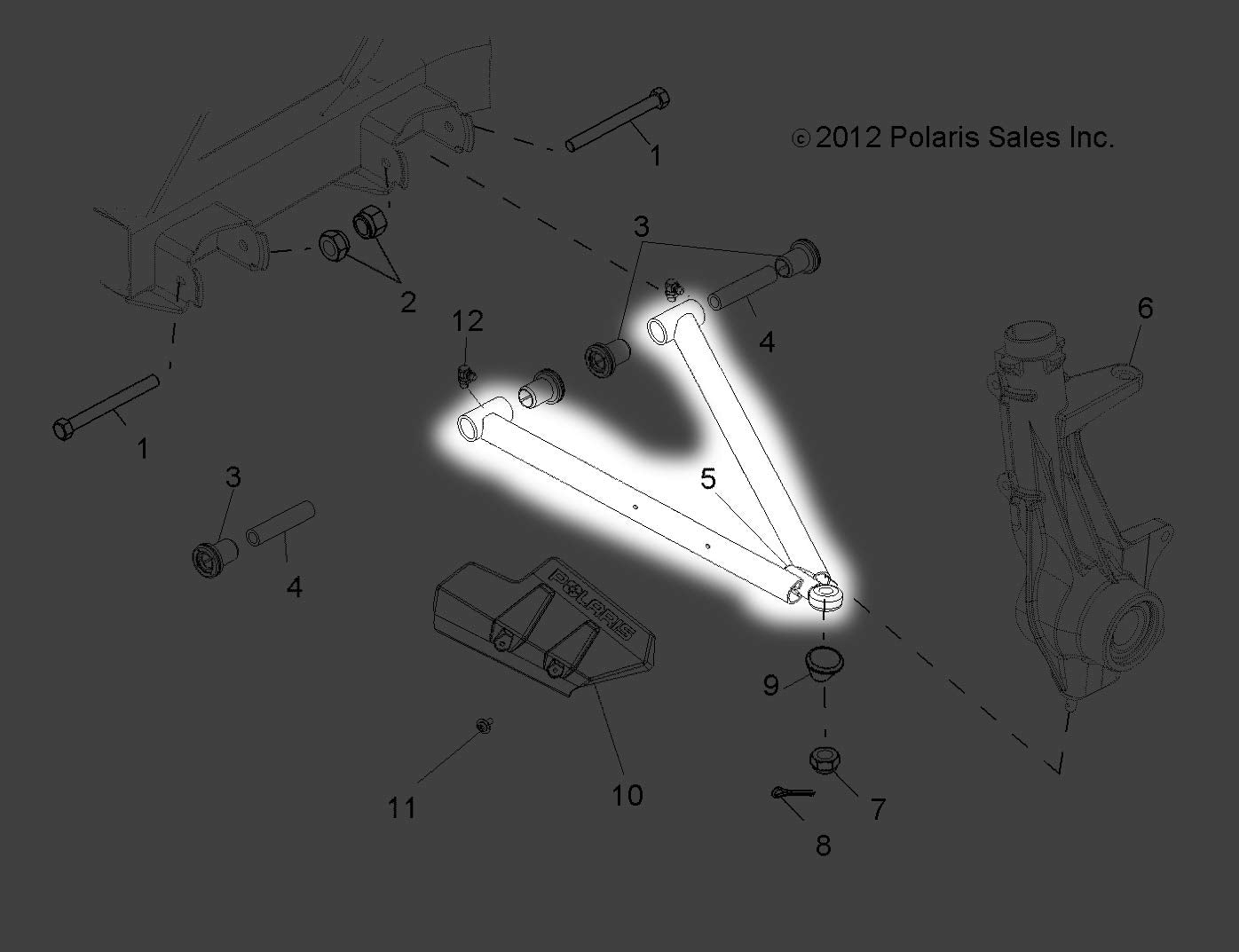 Polaris Ranger Left A Frame Weldment, Matte Black, Genuine Oem Part 1543387-458, Qty 1